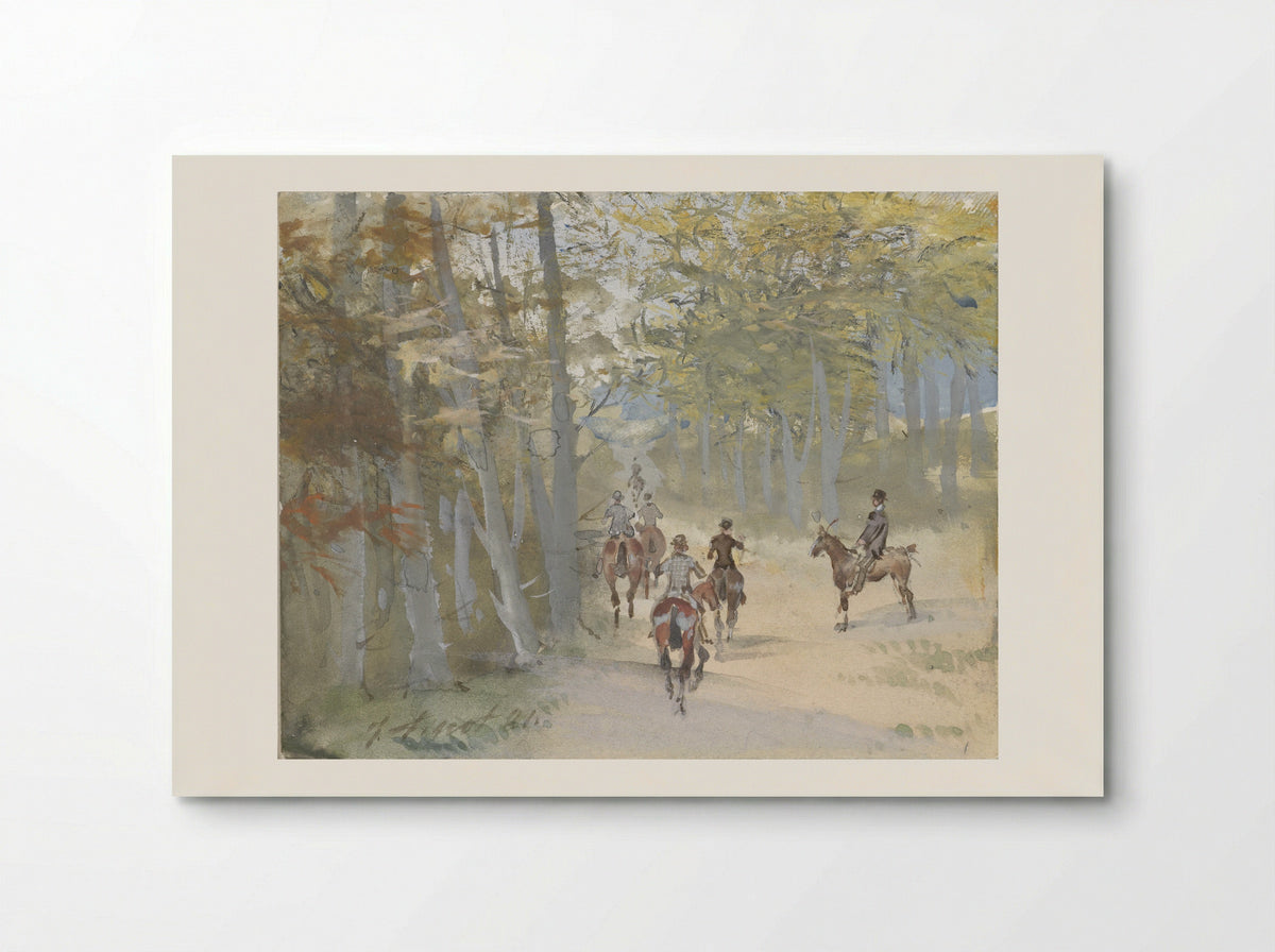 Boslandschap met ruiters - Jules Finot - Poster