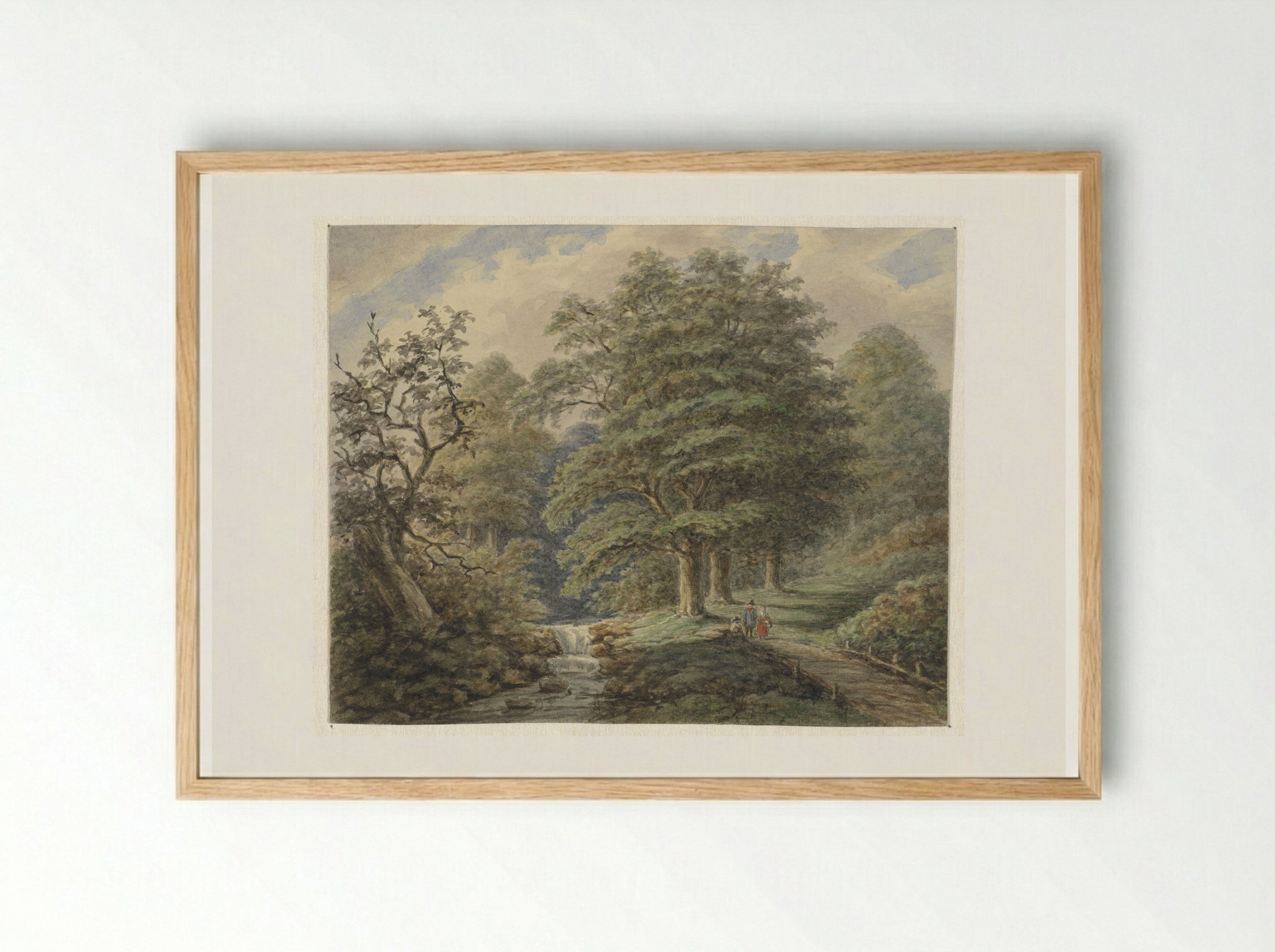 Boslandschap met watervalletje - Matthijs Maris - Framed Print Wood