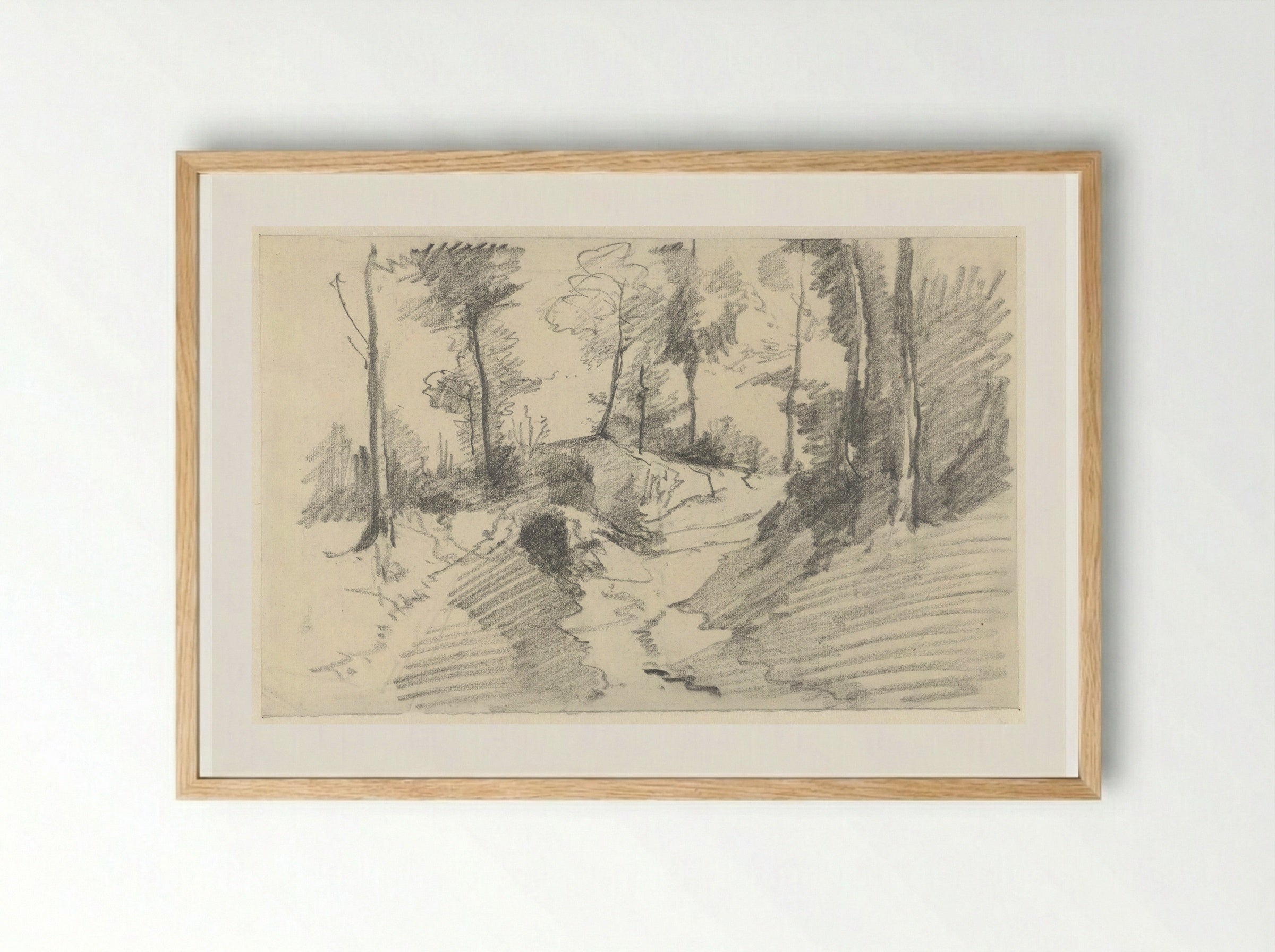 Boslandschap - Guillaume Anne van der Brugghen - Framed Print Wood