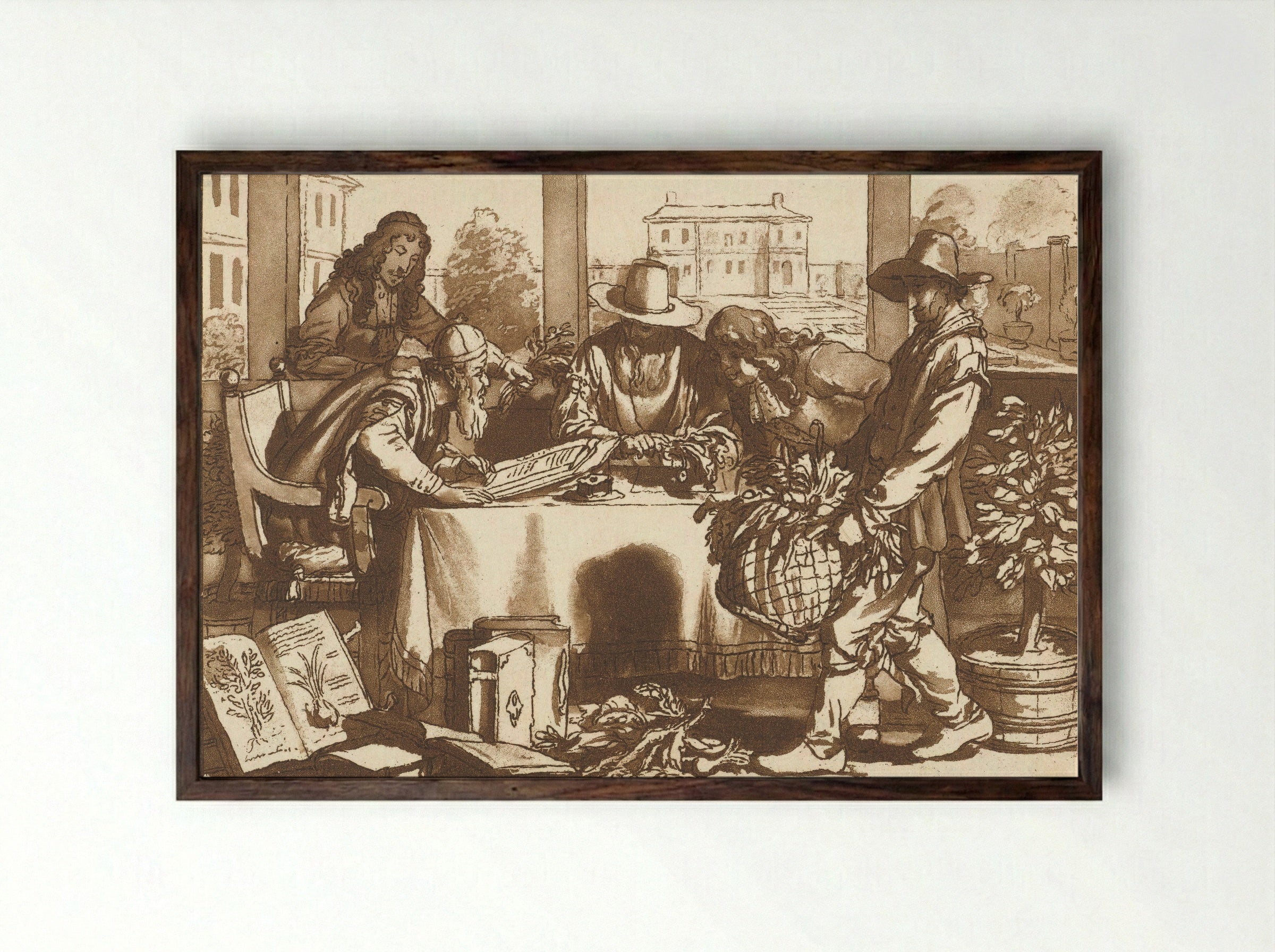 Botanicus - Cornelis Brouwer - Framed Print Dark Wood
