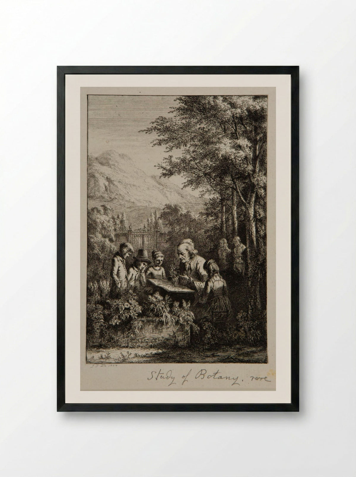 Botany Lesson - Jean-Jacques de Boissieu - Framed Print Black