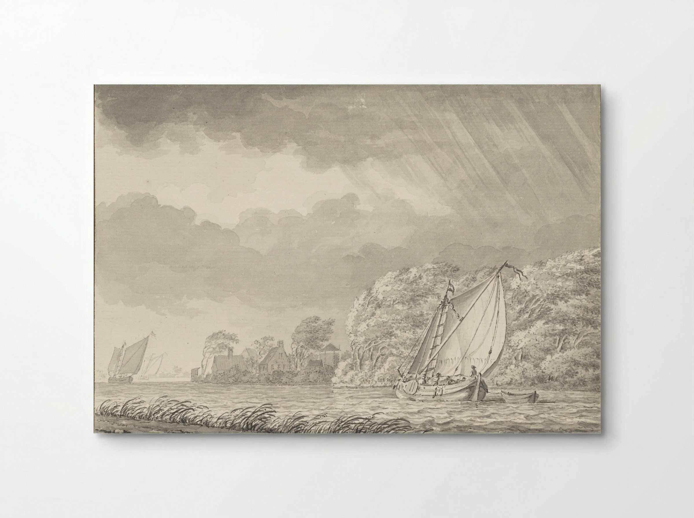 Boten op water met naderend onweer - Johann Goll van Frankenstein (I) - Poster