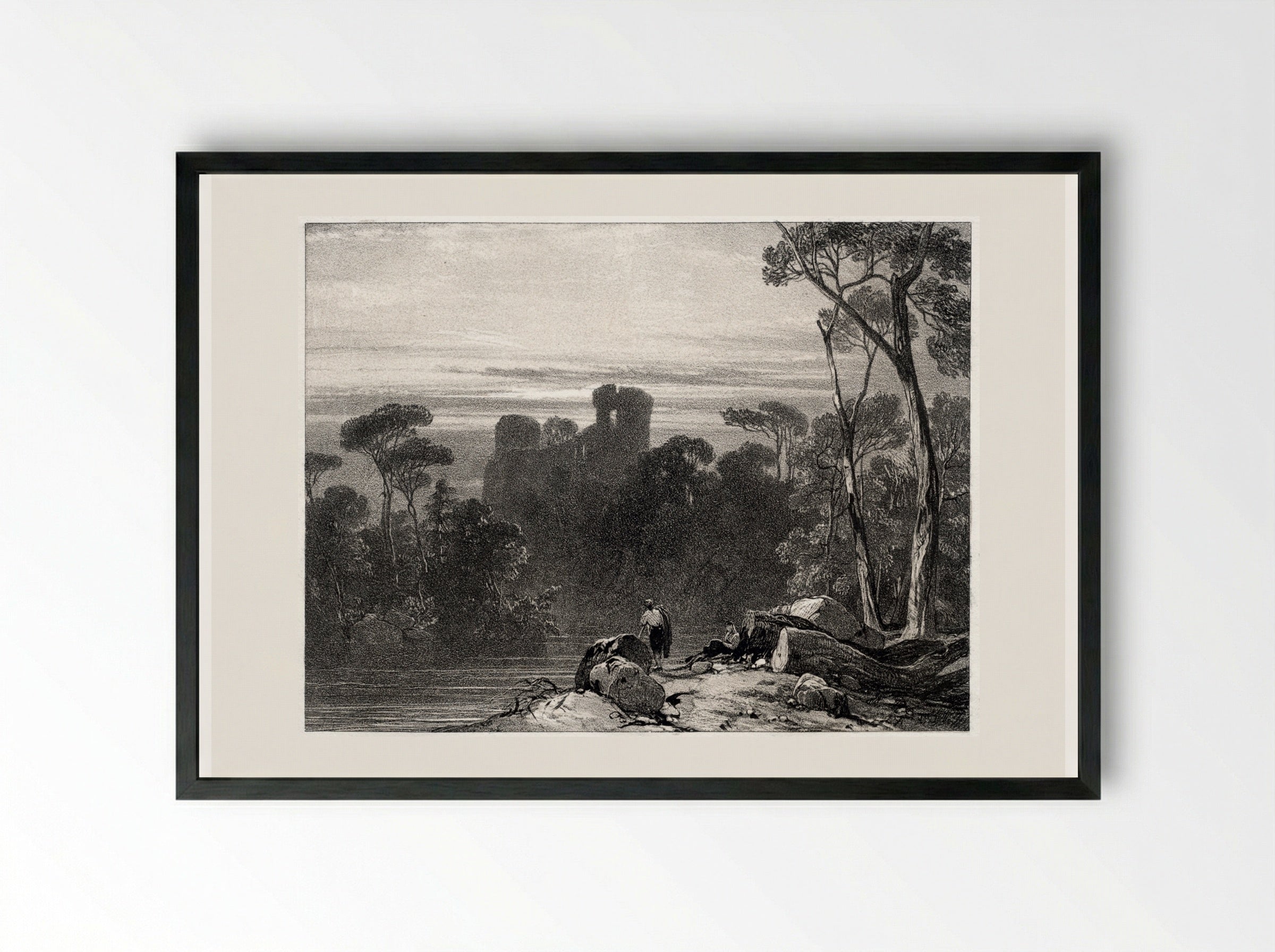 Bothwell Castle - Richard Parkes Bonington - Framed Print Black