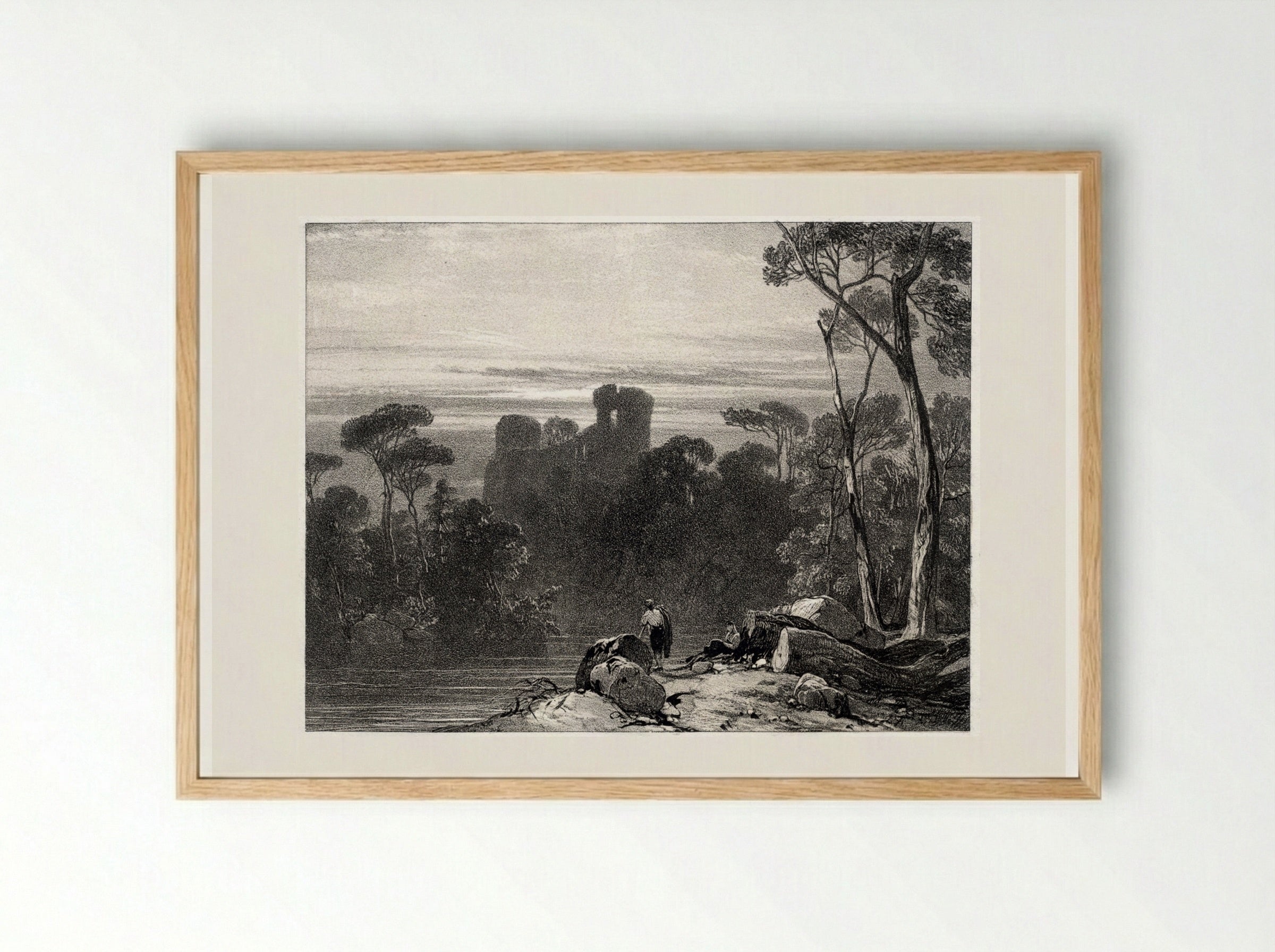 Bothwell Castle - Richard Parkes Bonington - Framed Print Wood