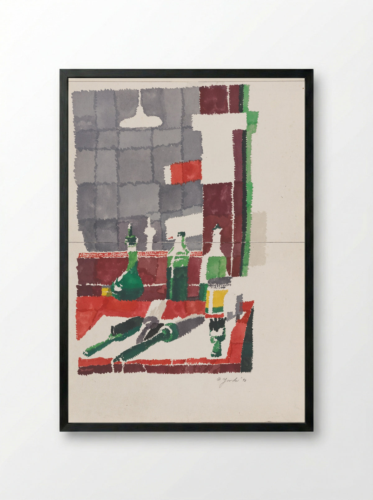 Bottles - Richard Foster Yarde - Framed Print Black