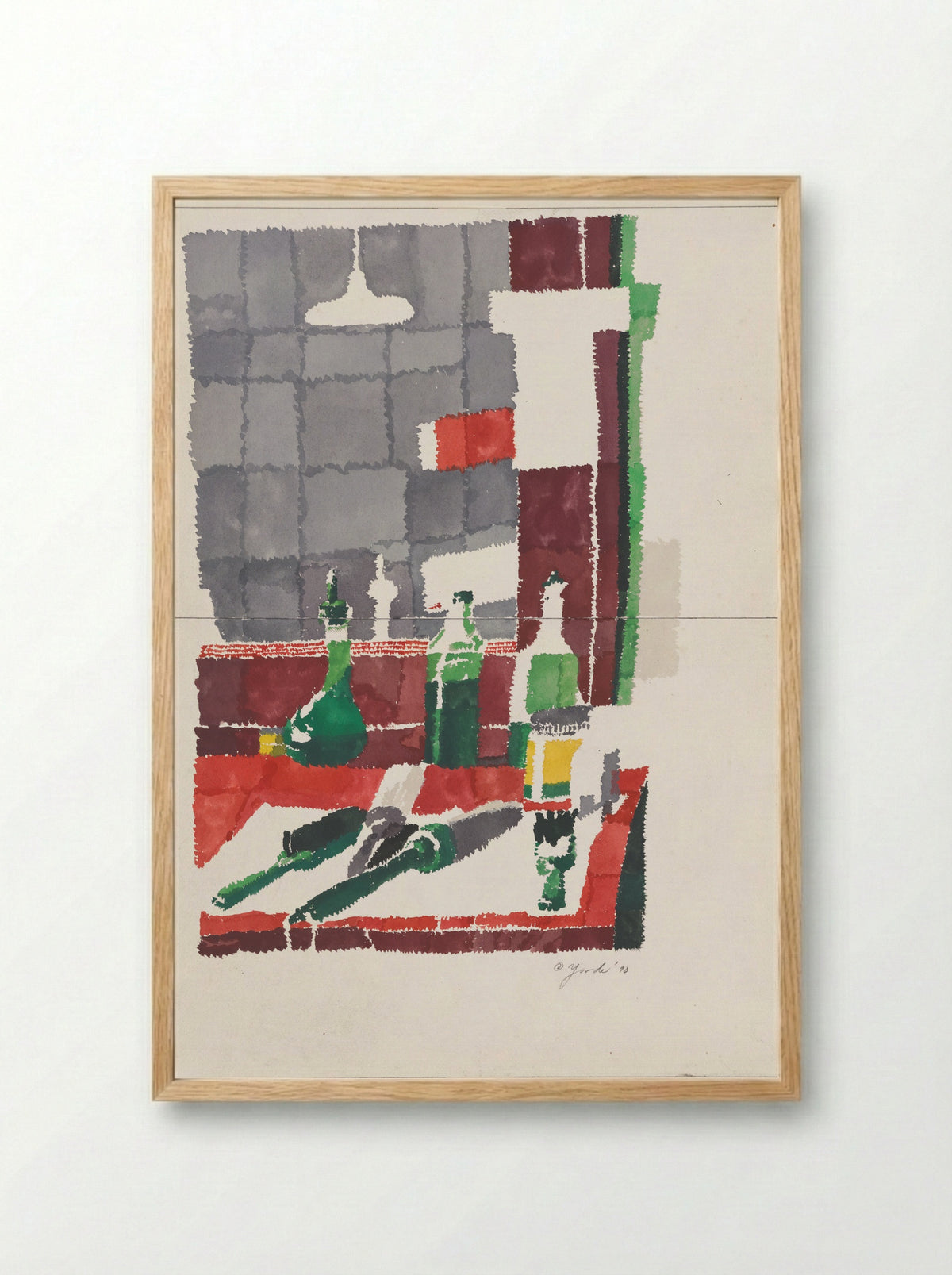 Bottles - Richard Foster Yarde - Framed Print Wood