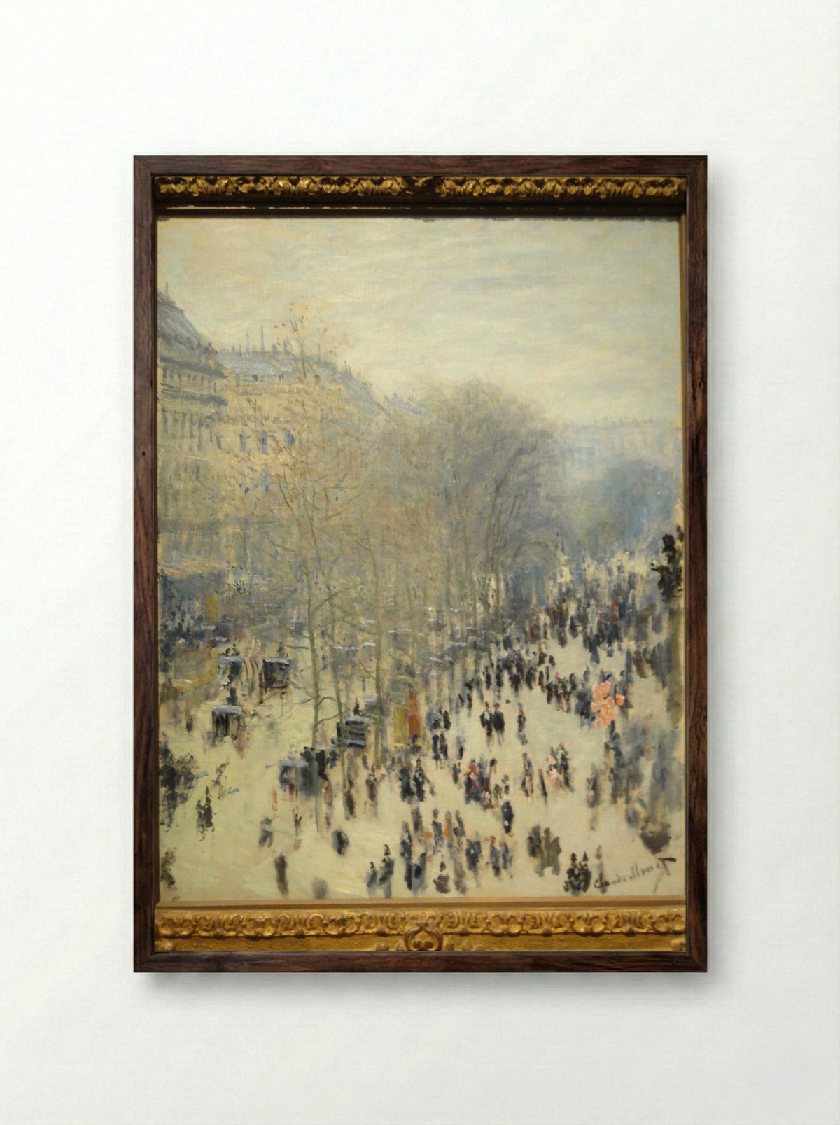 Boulevard des Capucines - Claude Monet - Framed Print Dark Wood