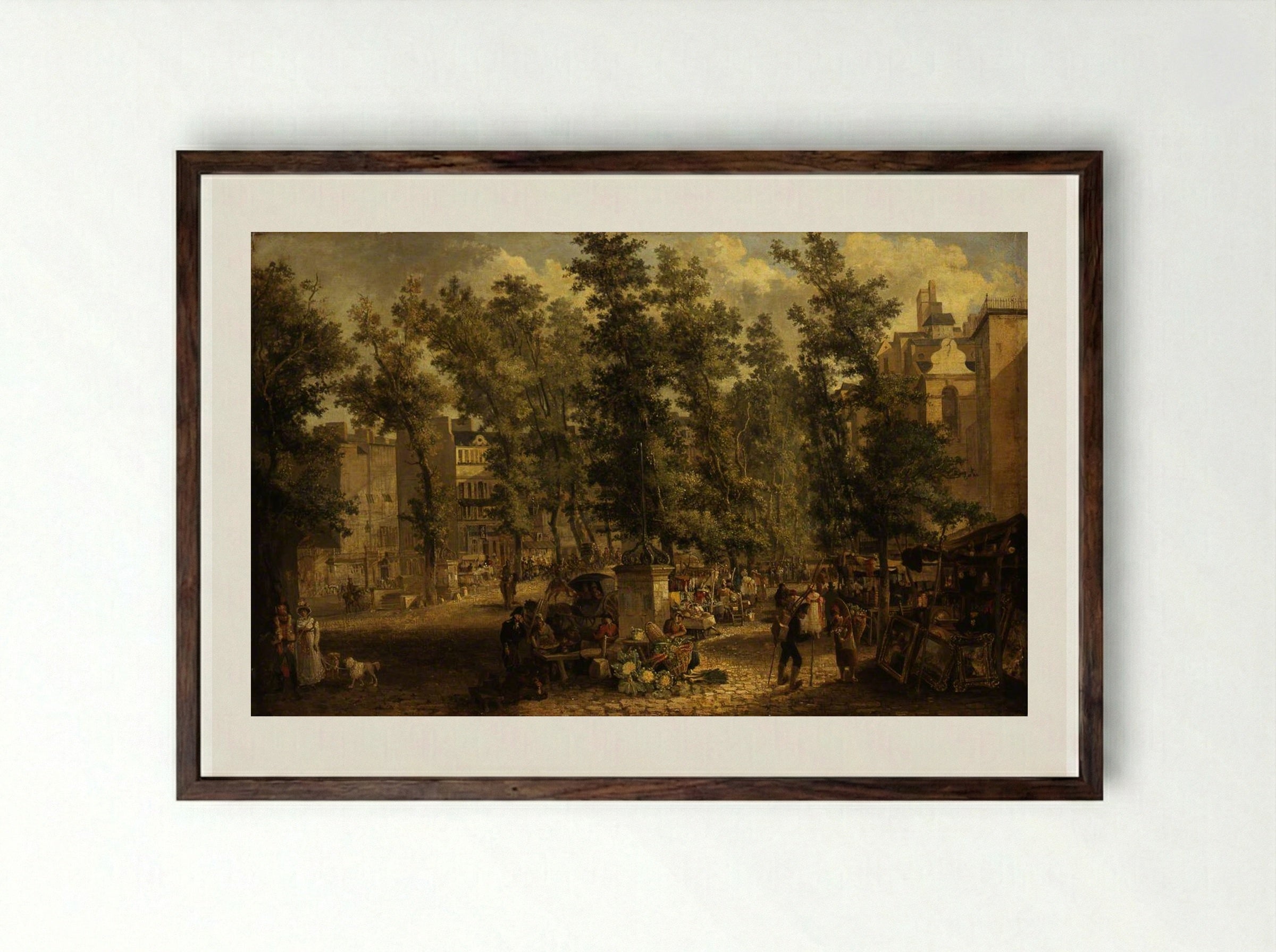 Boulevard des Italiens, Paris - John Crome - Framed Print Dark Wood