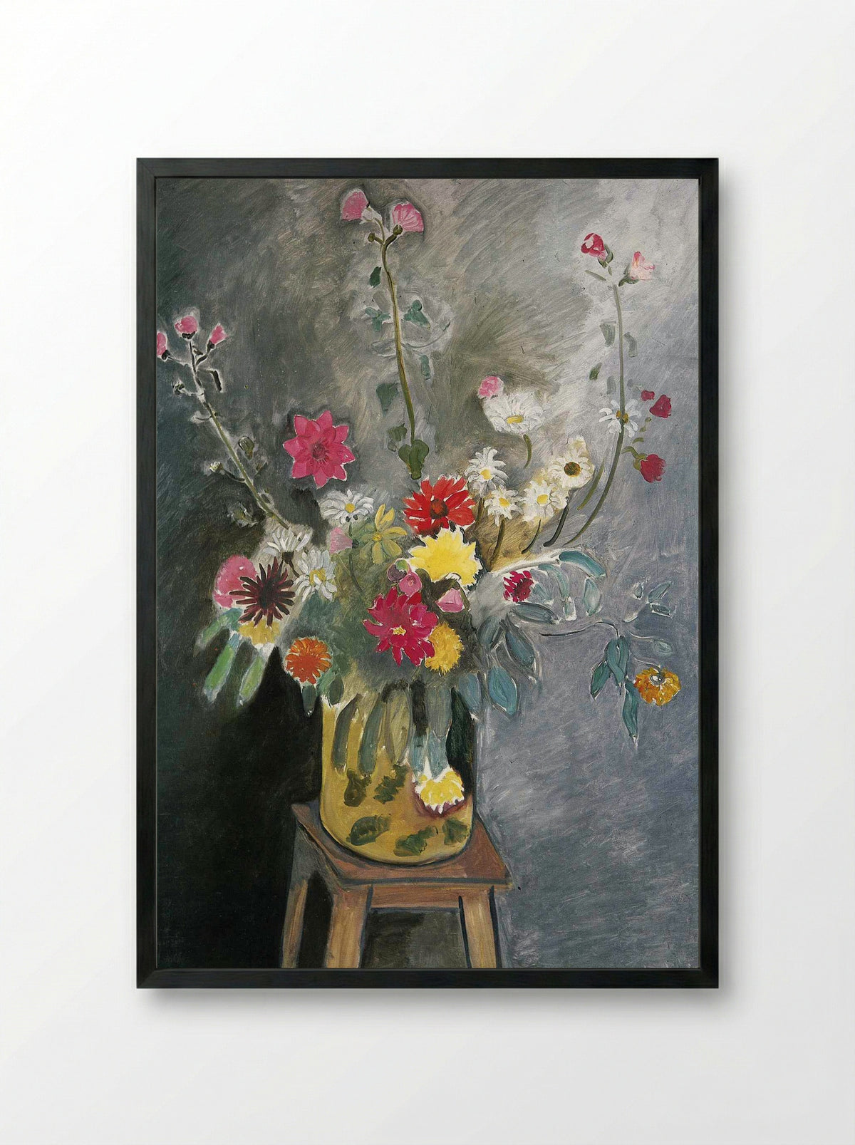 Bouquet of mixed flowers - Henri Matisse - Framed Print Black