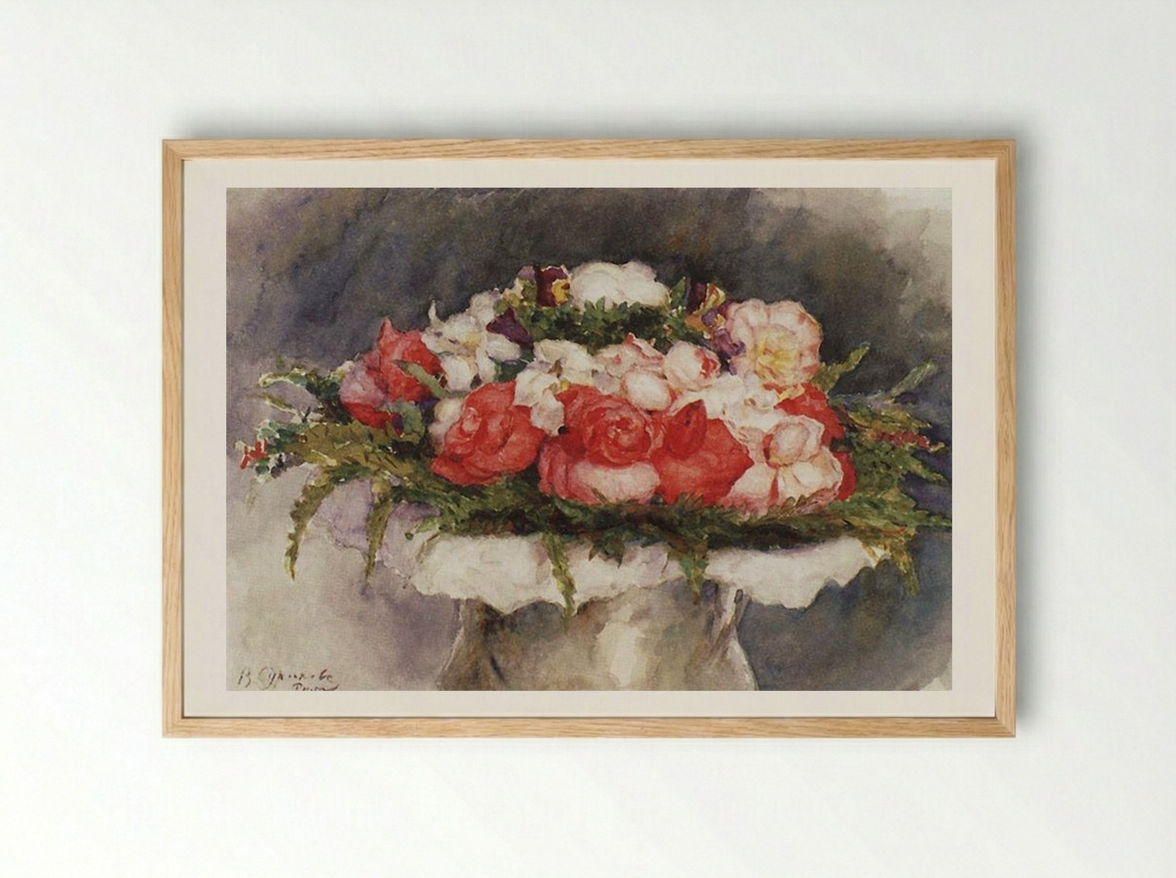 Bouquet - Vasily Surikov - Framed Print Wood