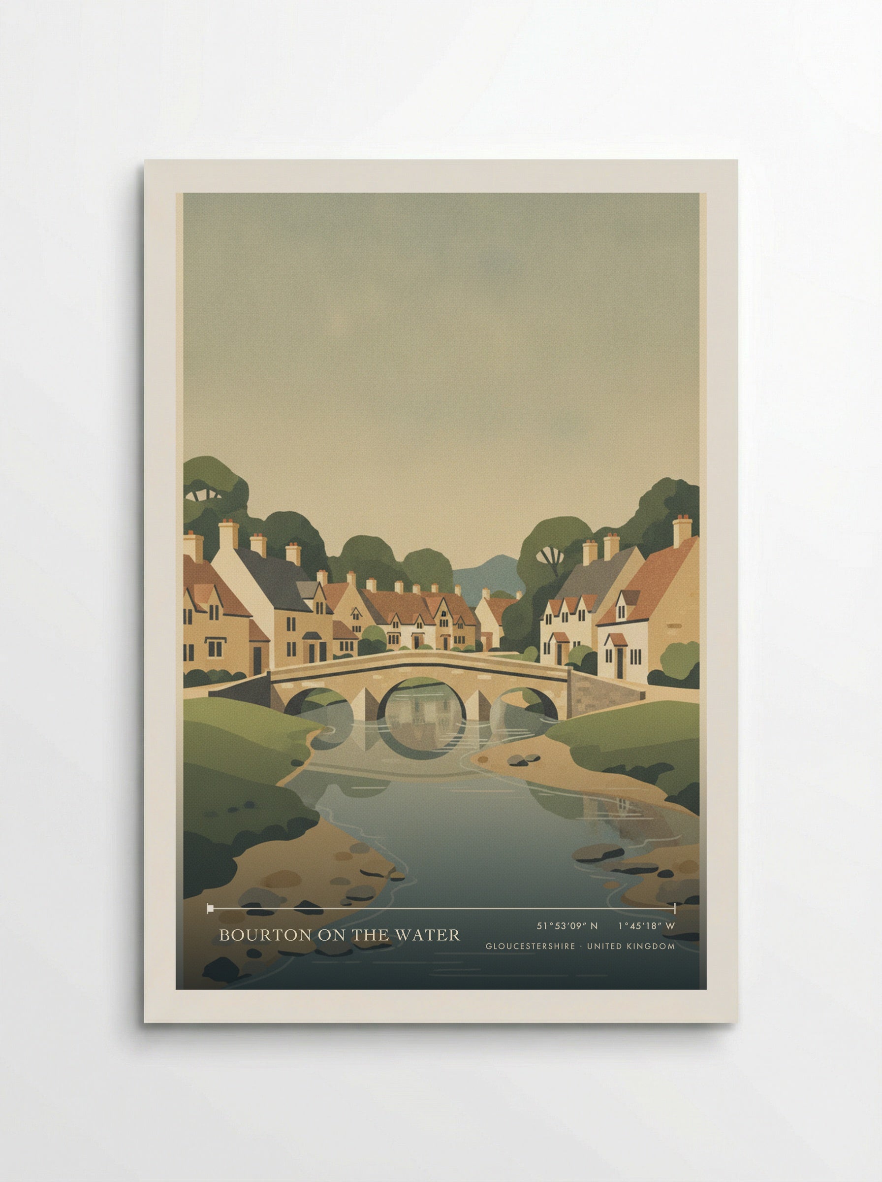 Bourton on the Water Gloucestershire United Kingdom Travel Poster - Poster