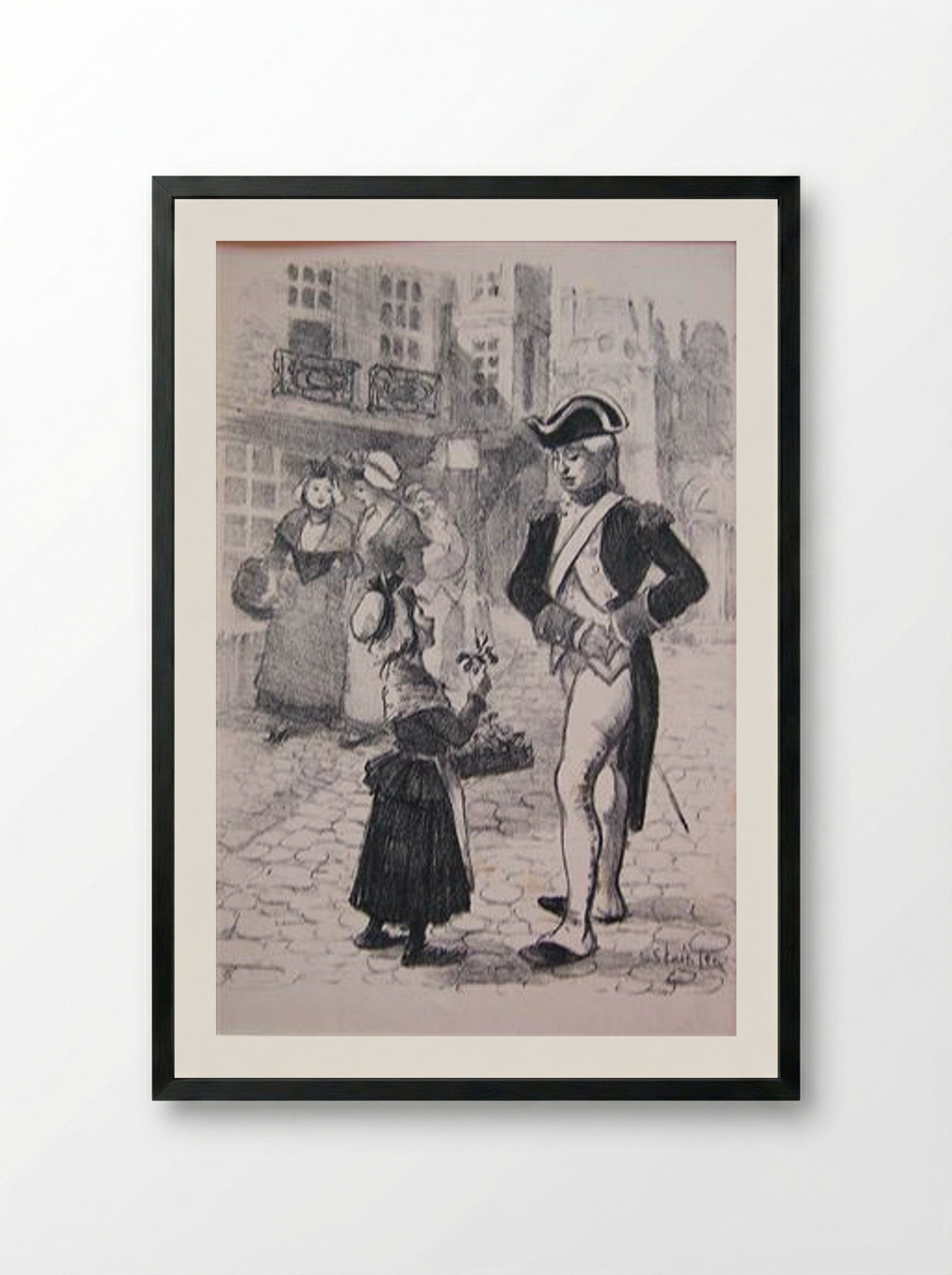 Bouton de Rose - Théophile Steinlen - Framed Print Black