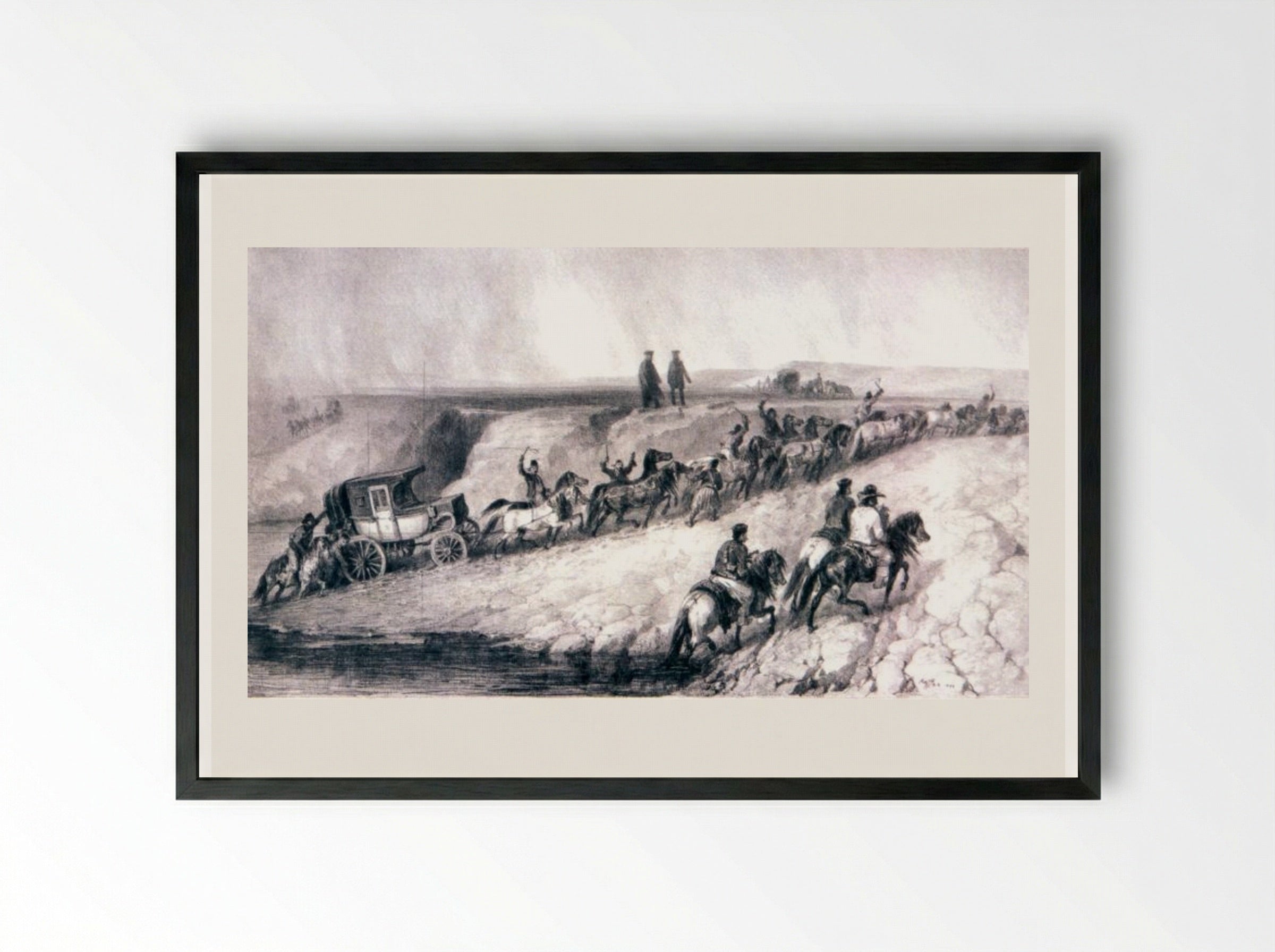 Bouzeo Passage - Denis-Auguste-Marie Raffet - Framed Print Black