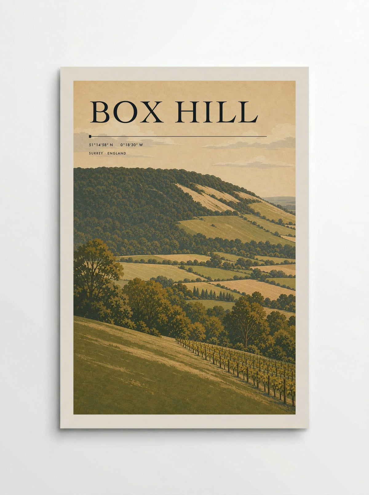 Box Hill, Surrey travel poster print