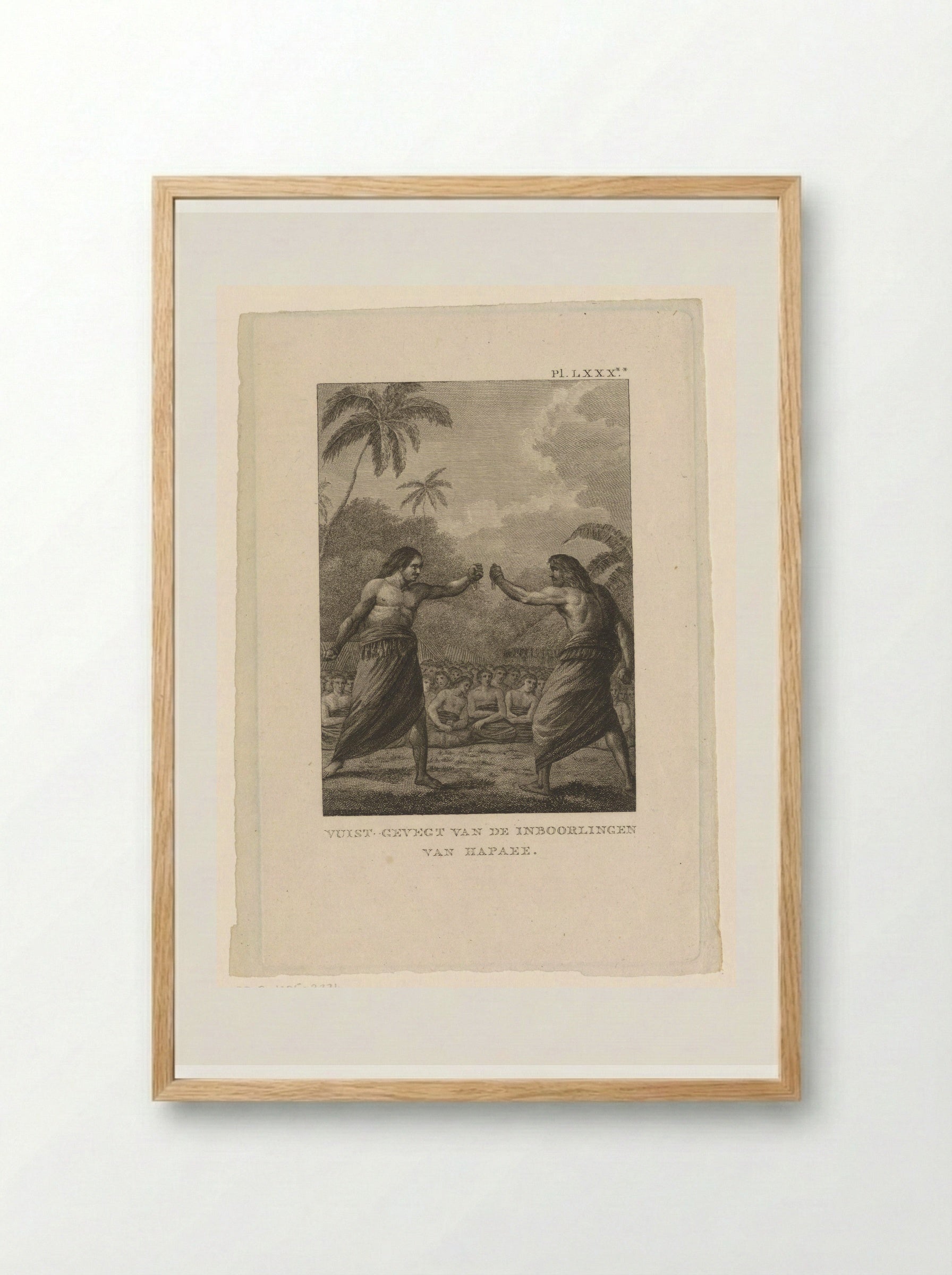 Boxing Match at Hapaee - Fine Art Print - Framed Print Wood