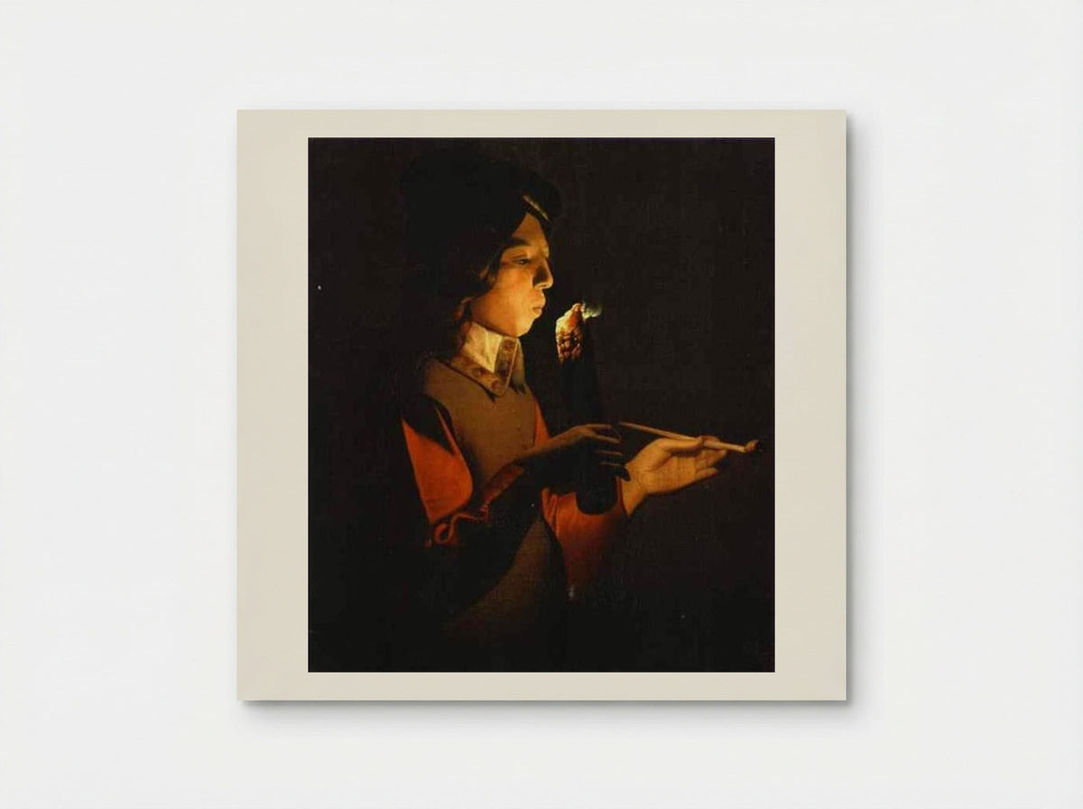 Boy Blowing on a Firebrand - Georges de la Tour - Poster