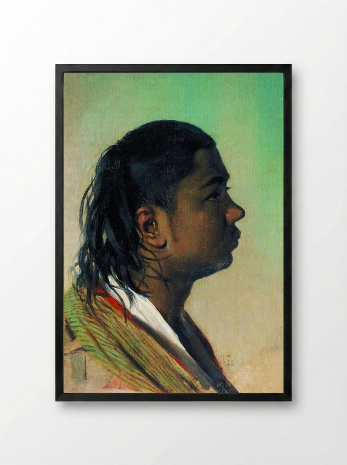 Boy-Uzbek - Vasily Vereshchagin - Framed Print Black