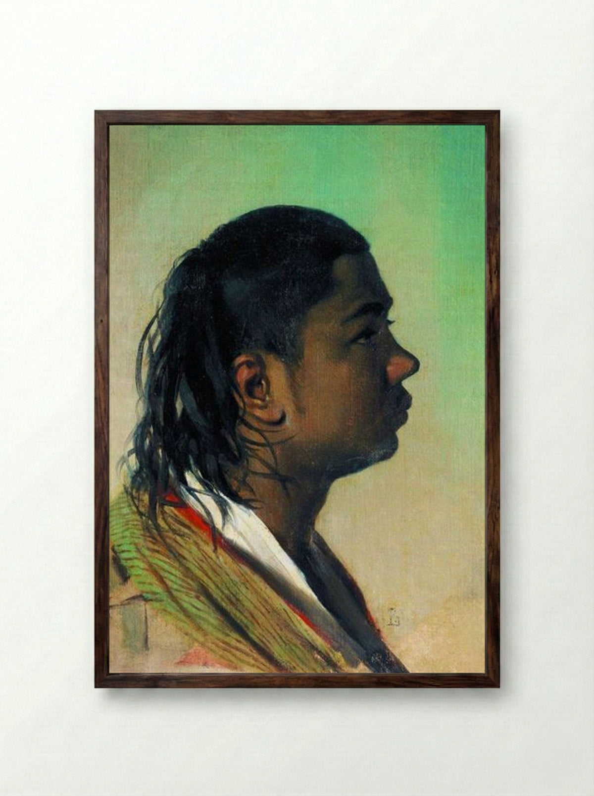 Boy-Uzbek - Vasily Vereshchagin - Framed Print Dark Wood
