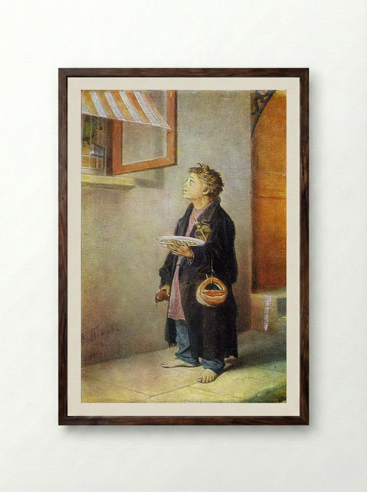 Boy-craftsman - Vasily Perov - Framed Print Dark Wood