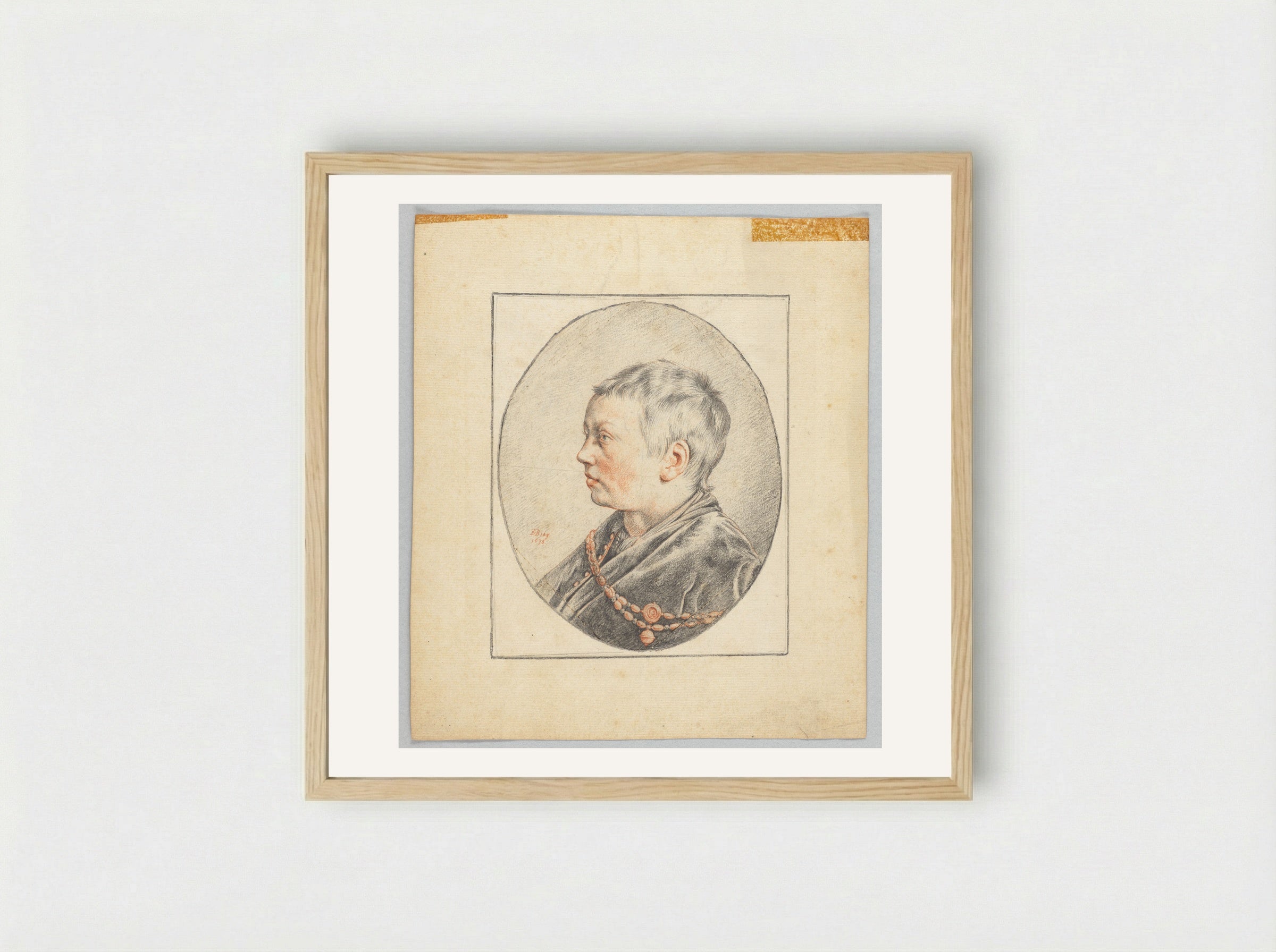 Boy in Profile, facing left - Salomon de Bray - Framed Print Wood