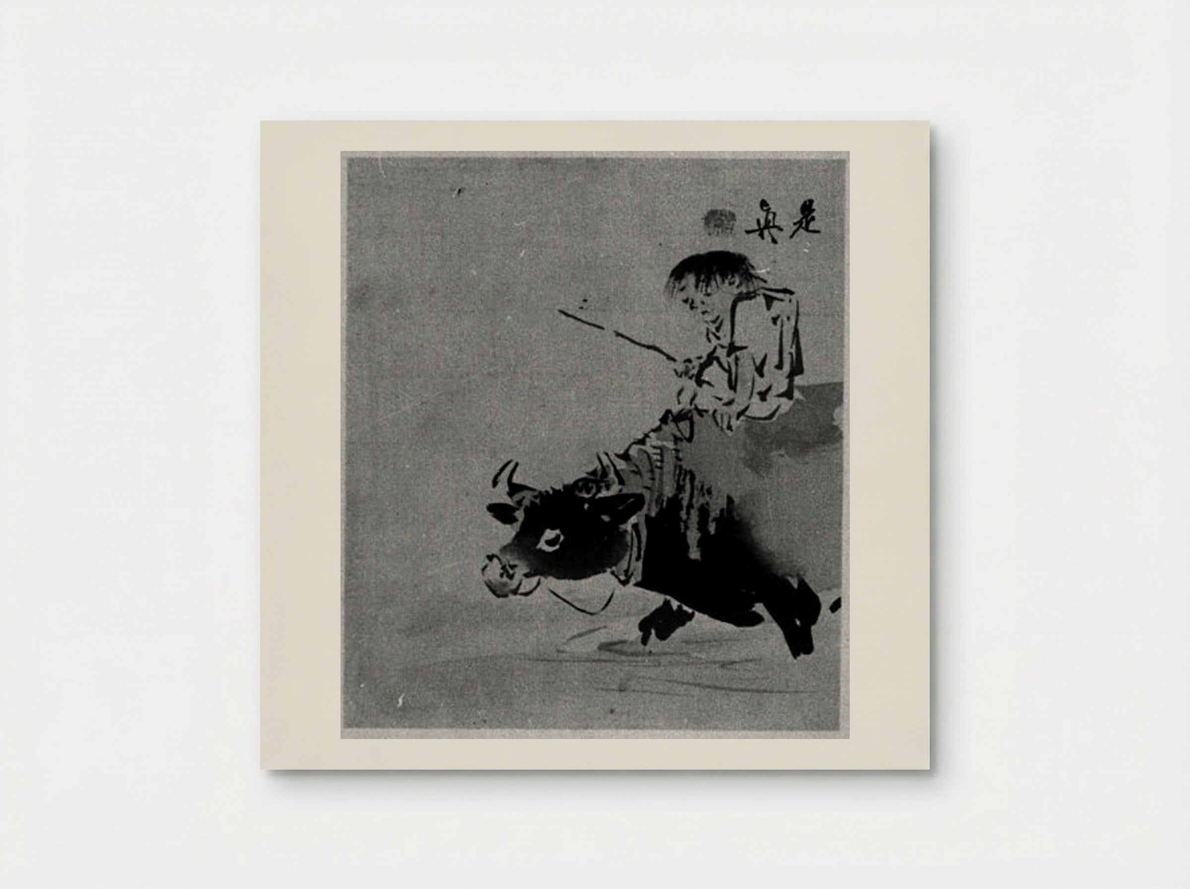 Boy on Ox - Shibata Zeshin - Poster