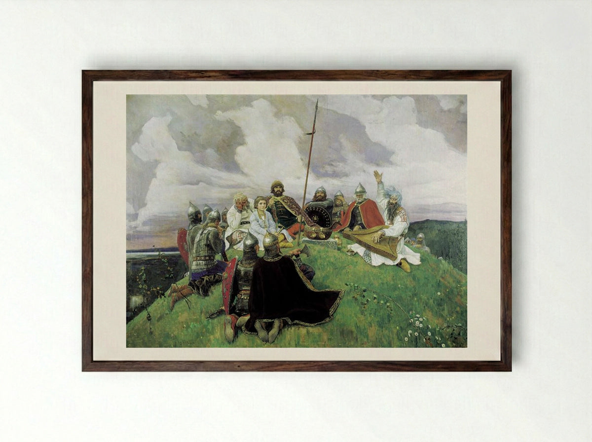 Boyan - Viktor Vasnetsov - Framed Print Dark Wood