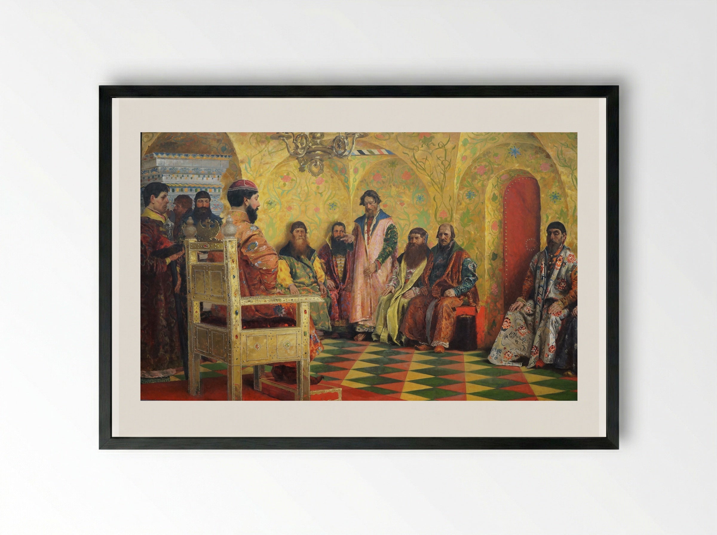Boyar Duma - Andrei Ryabushkin - Framed Print Black