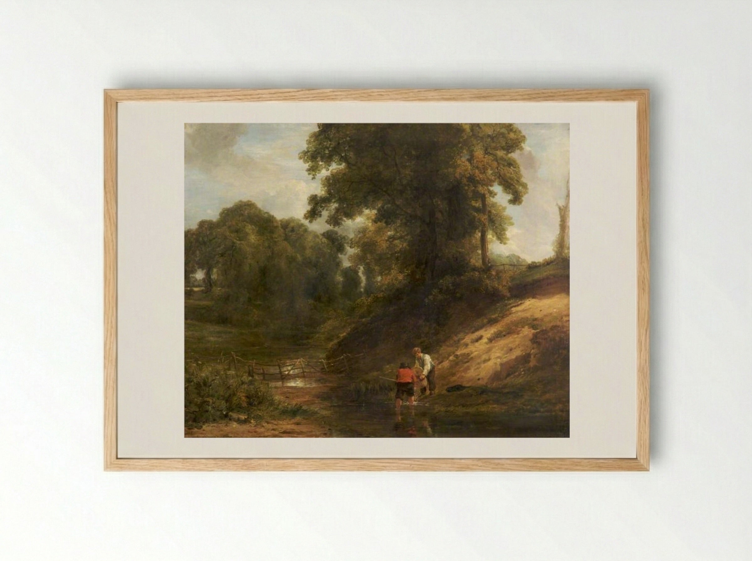 Boys Fishing - William Collins - Framed Print Wood