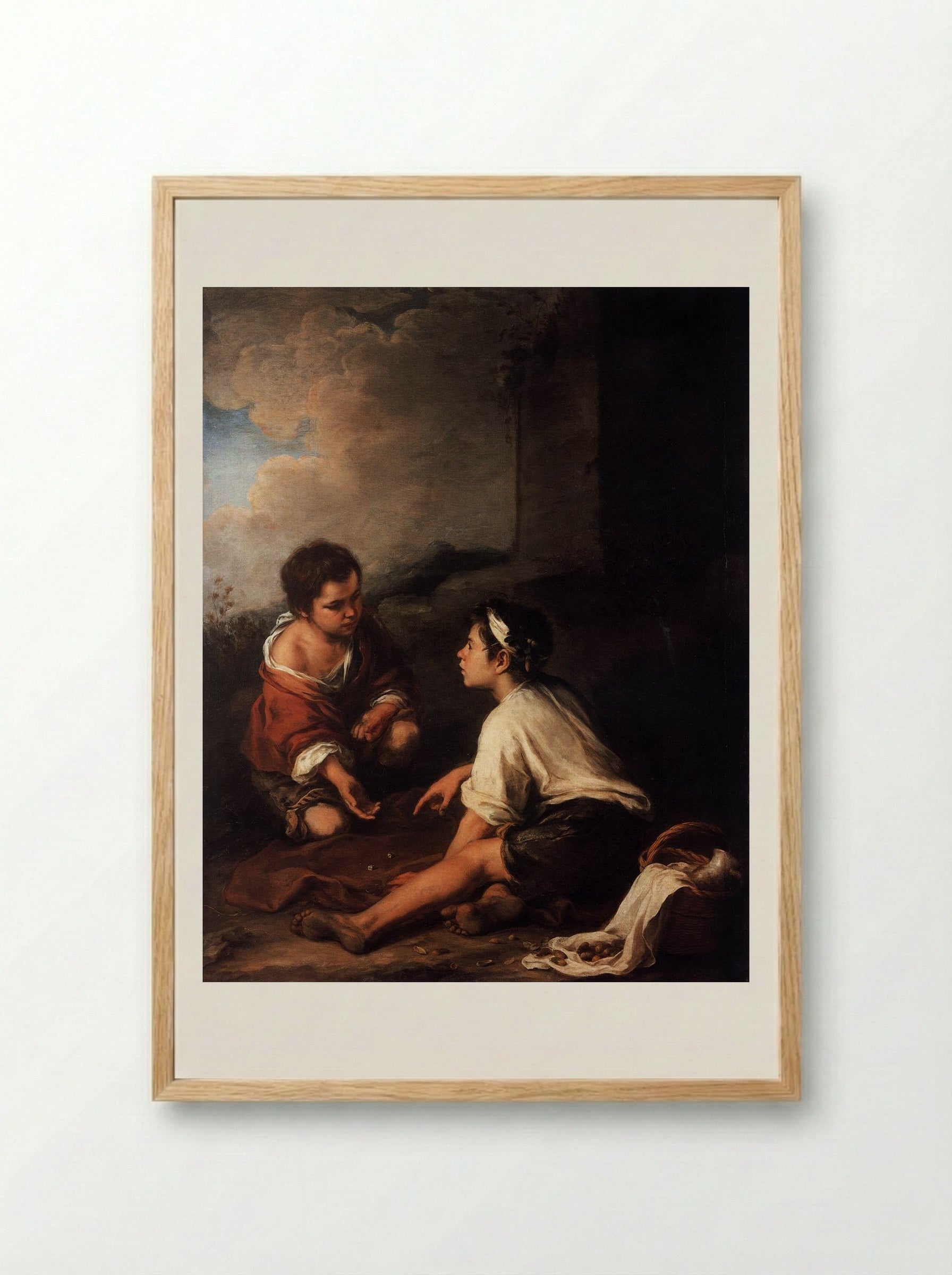 Boys Playing Dice - Bartolomé Esteban Murillo - Framed Print Wood
