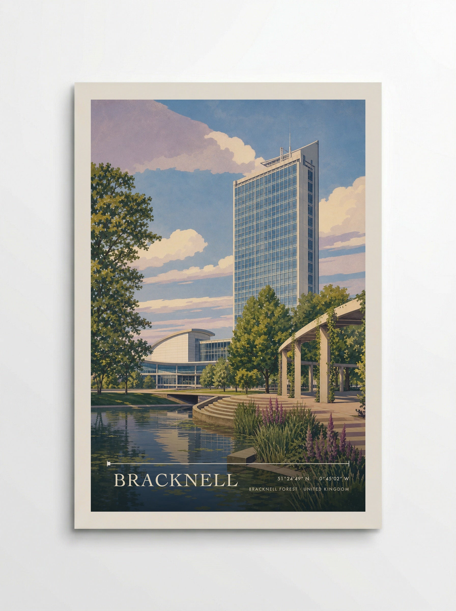 Bracknell Bracknell Forest United Kingdom Travel Poster - Poster