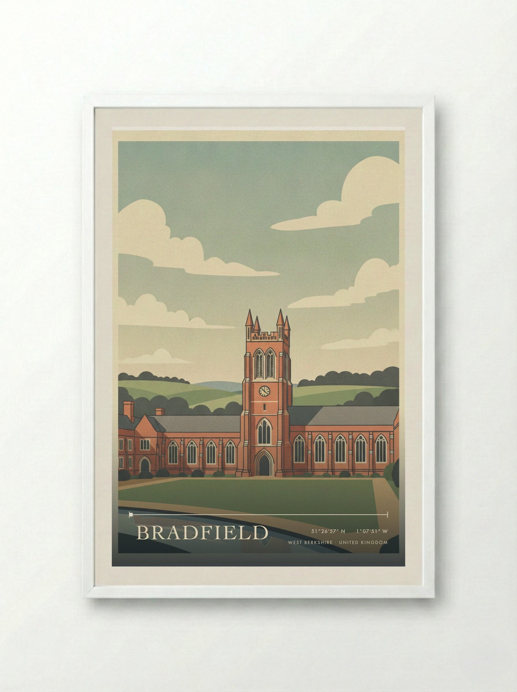Bradfield West Berkshire United Kingdom Travel Poster - Framed Print White