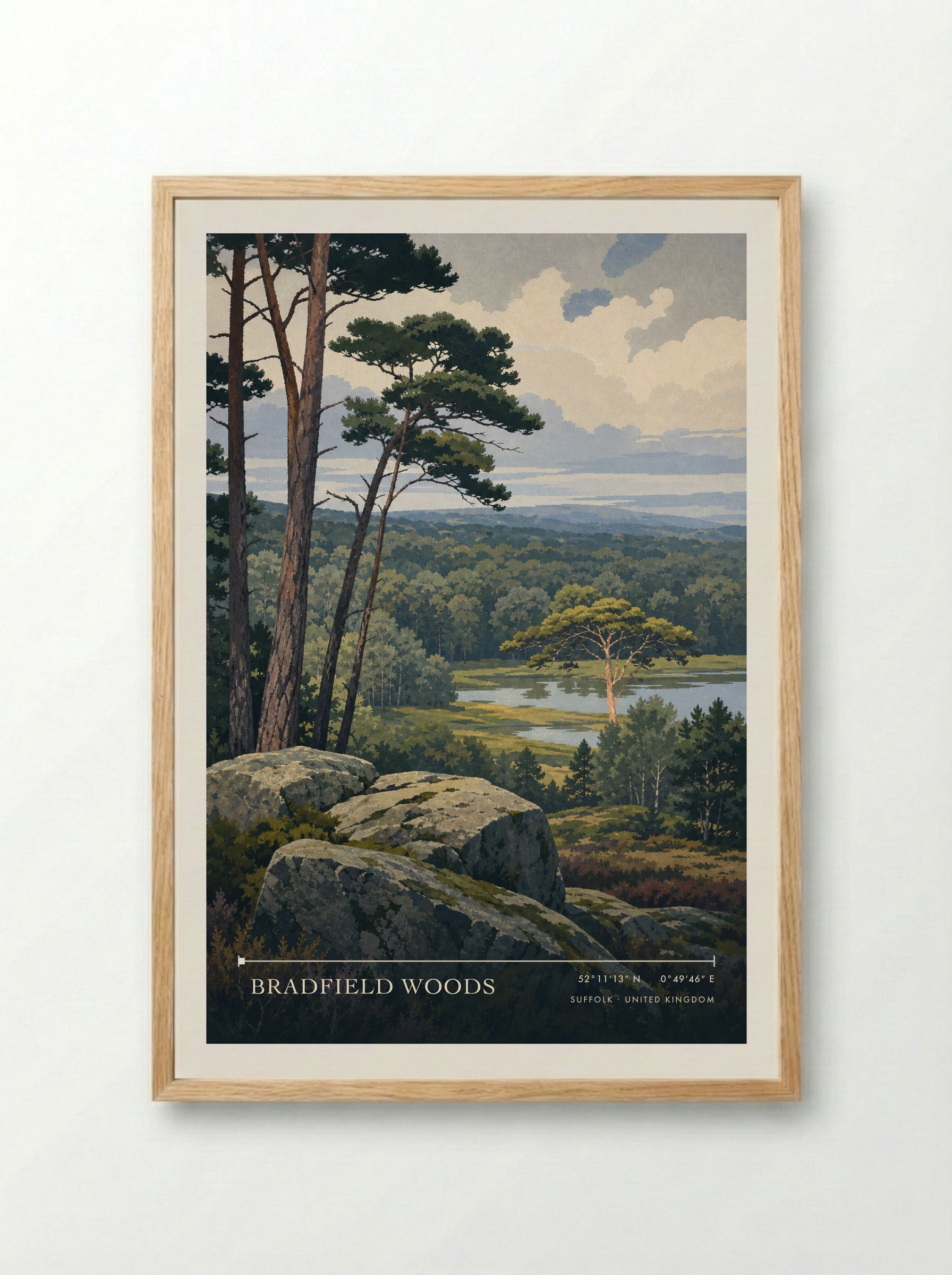 Bradfield Woods Suffolk United Kingdom Travel Poster - Framed Print Wood