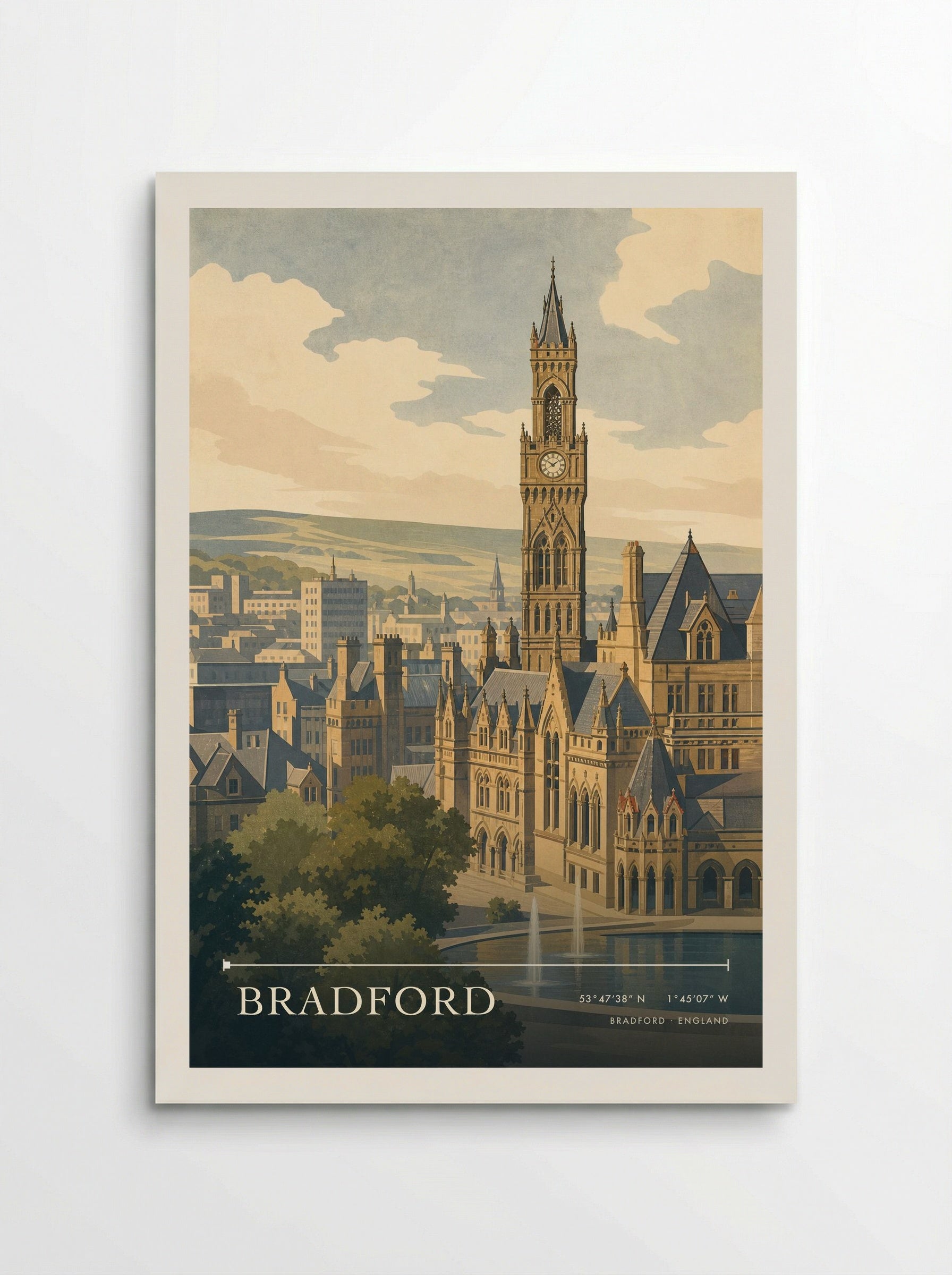 Bradford England Travel Poster - Poster