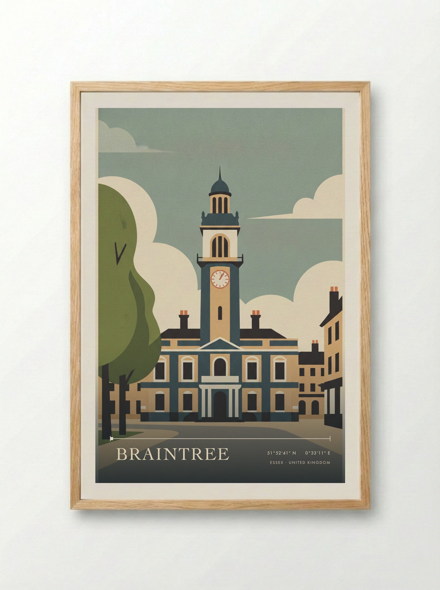 Braintree Essex United Kingdom Travel Poster - Framed Print Wood