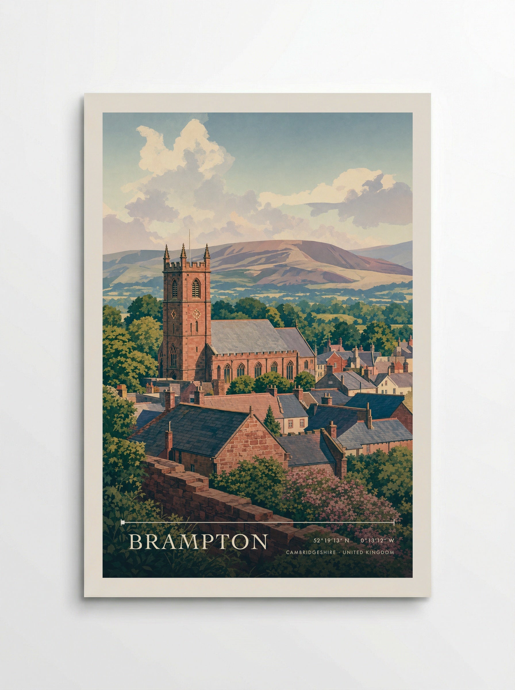 Brampton Cambridgeshire United Kingdom Travel Poster - Poster