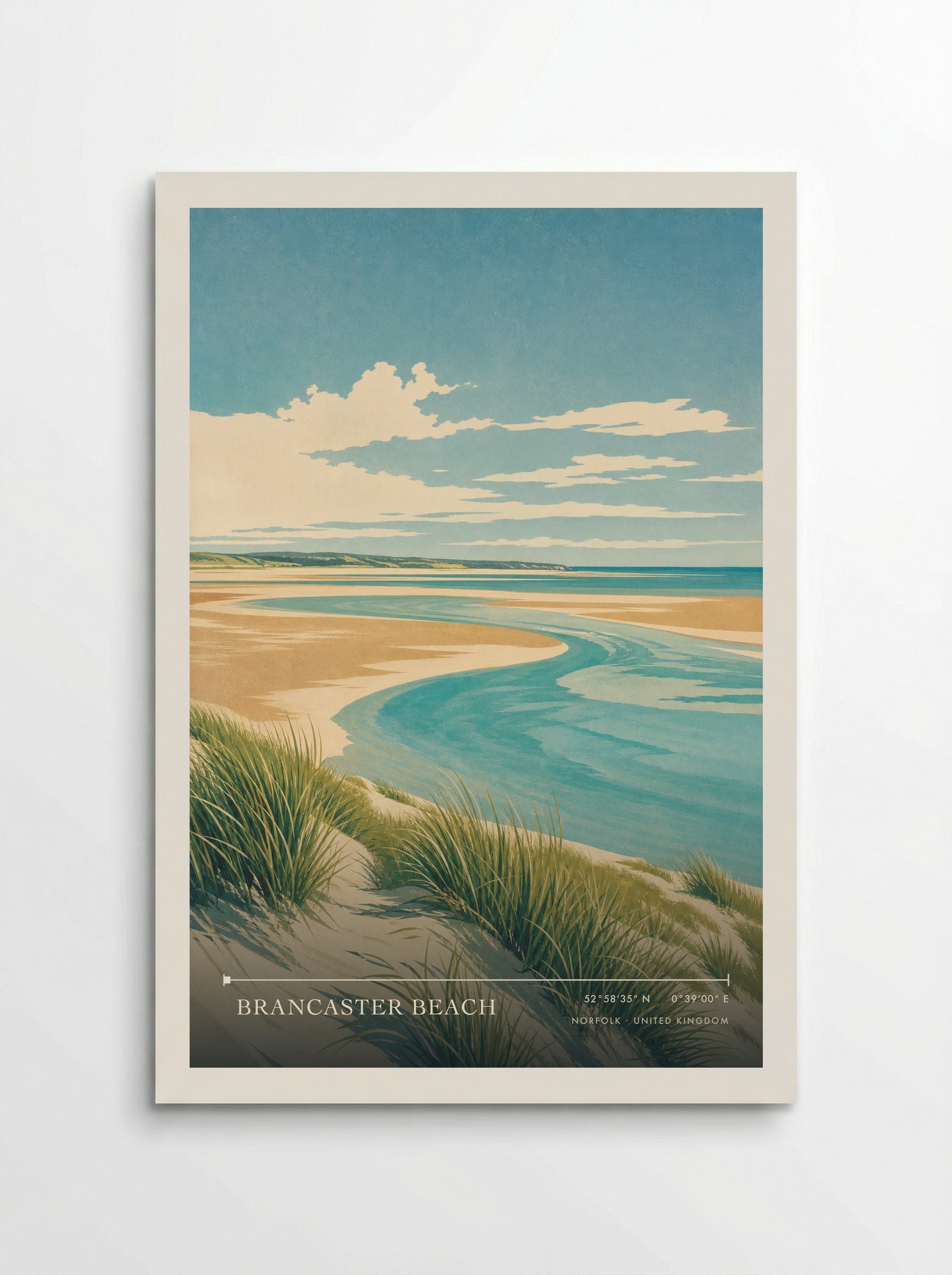 Brancaster Beach Norfolk United Kingdom Travel Poster - Poster