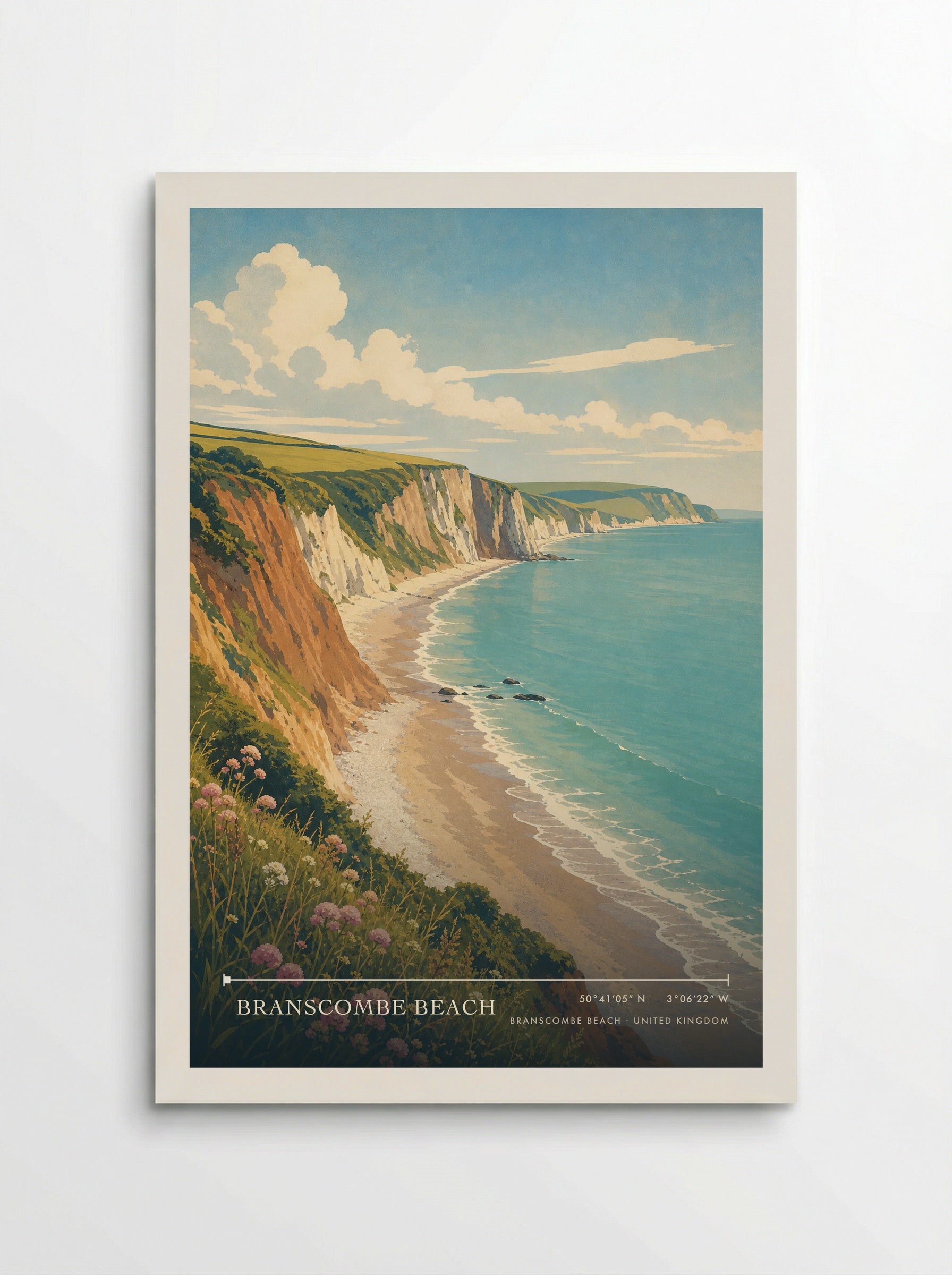 Branscombe Beach United Kingdom Travel Poster - Poster