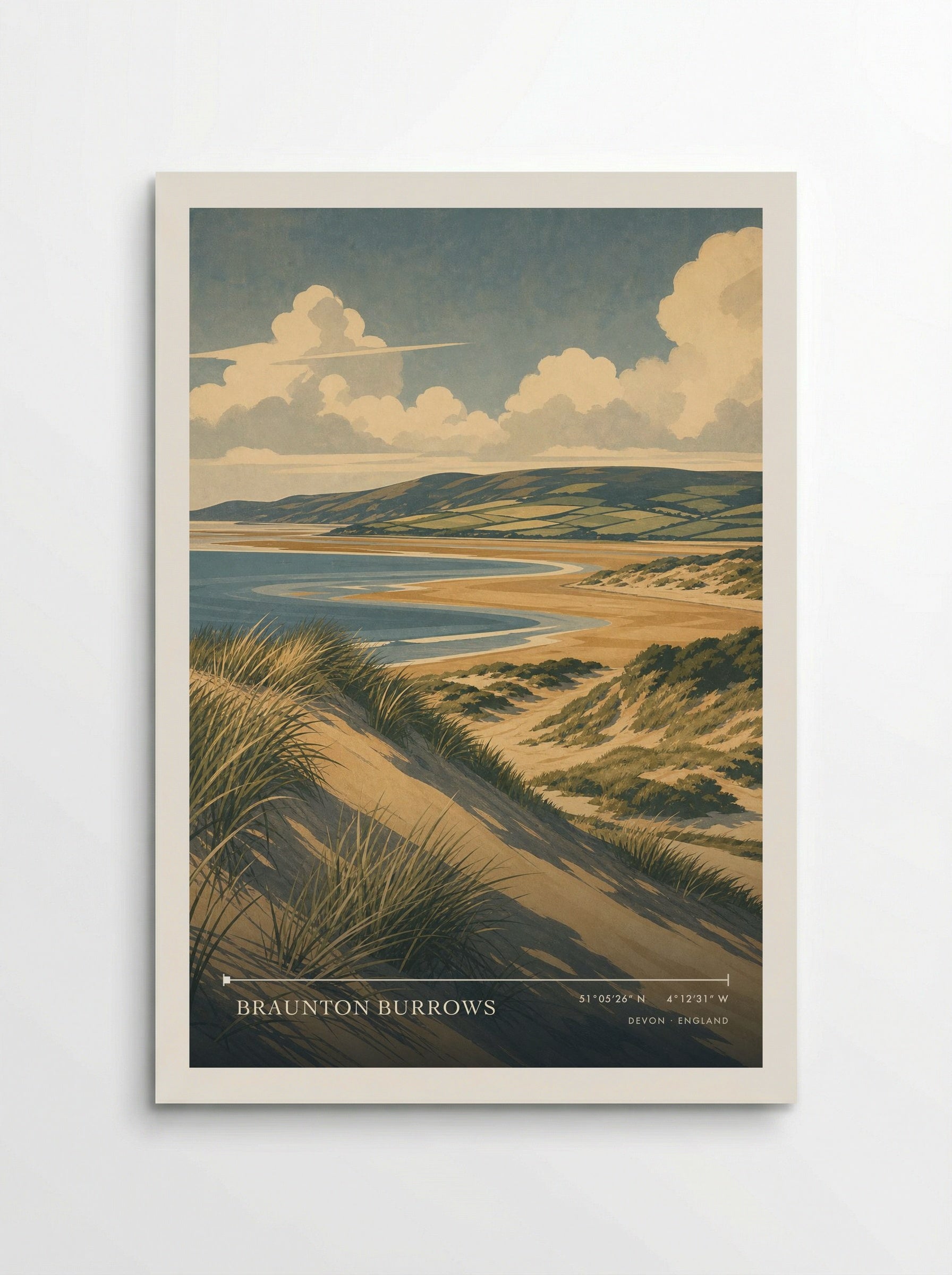 Braunton Burrows Devon England Travel Poster - Poster