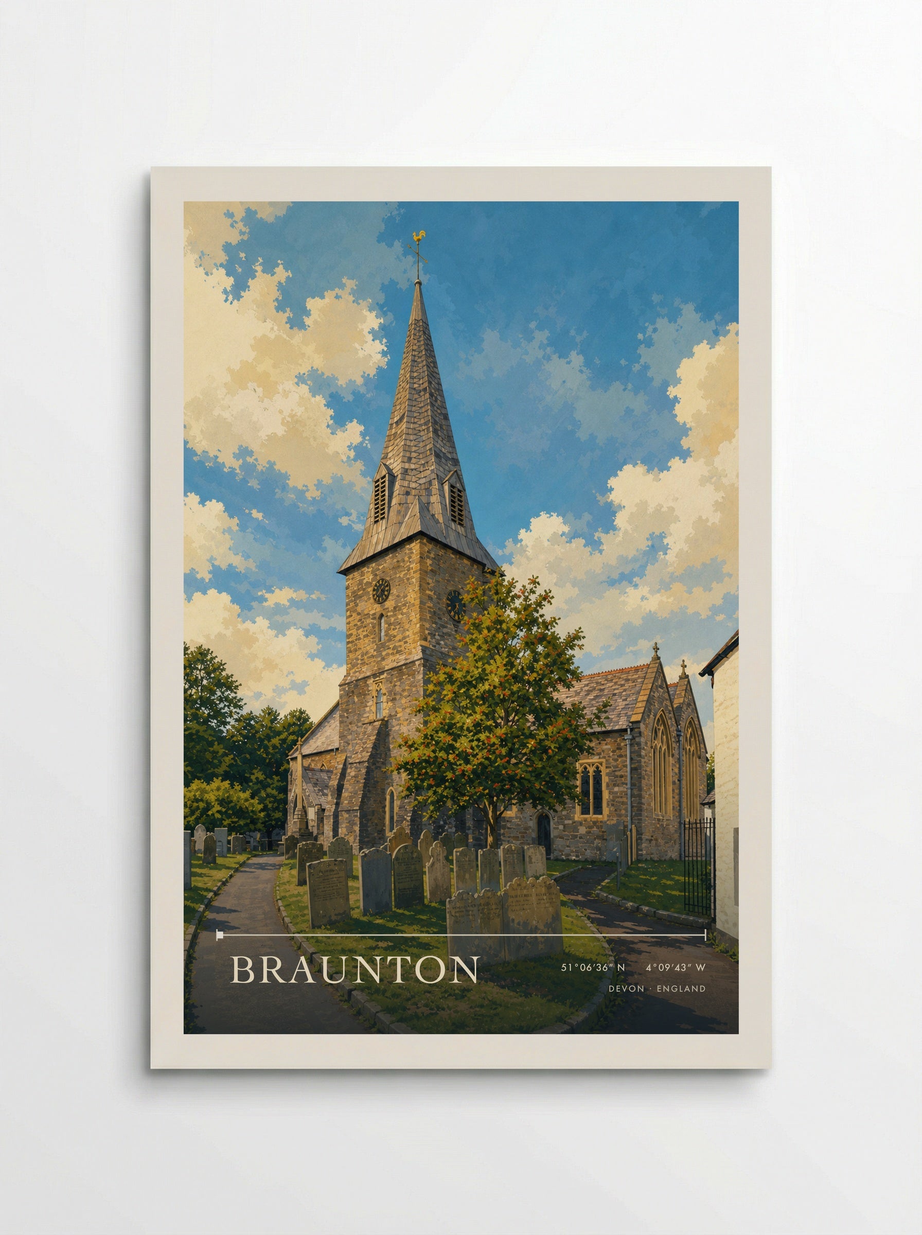 Braunton Devon England Travel Poster - Poster