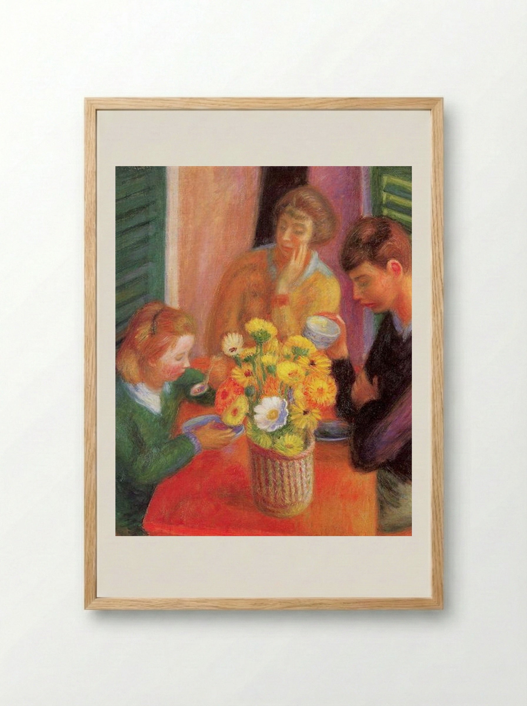 Breakfast Porch - William James Glackens - Framed Print Wood