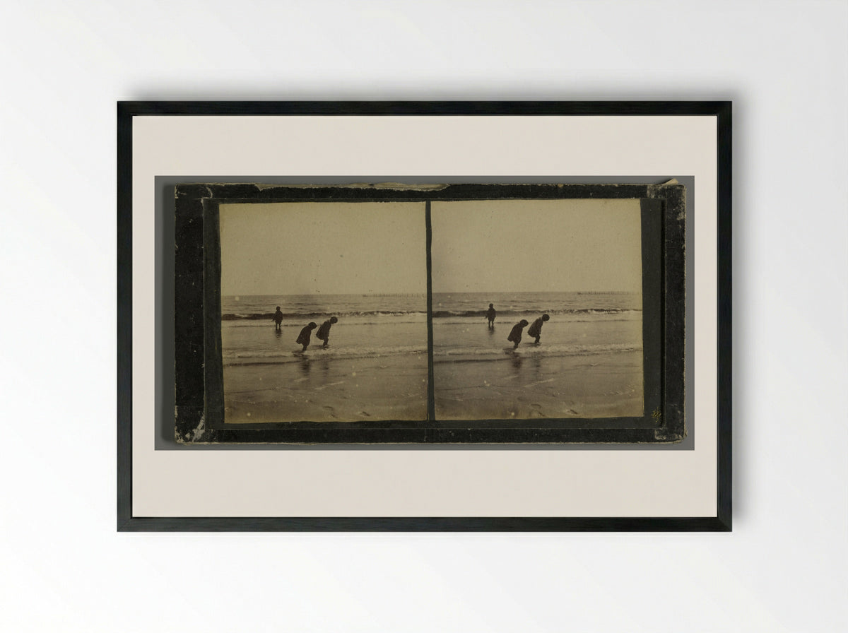 Breaking Wave (instantaneous) - George Washington Wilson - Framed Print Black