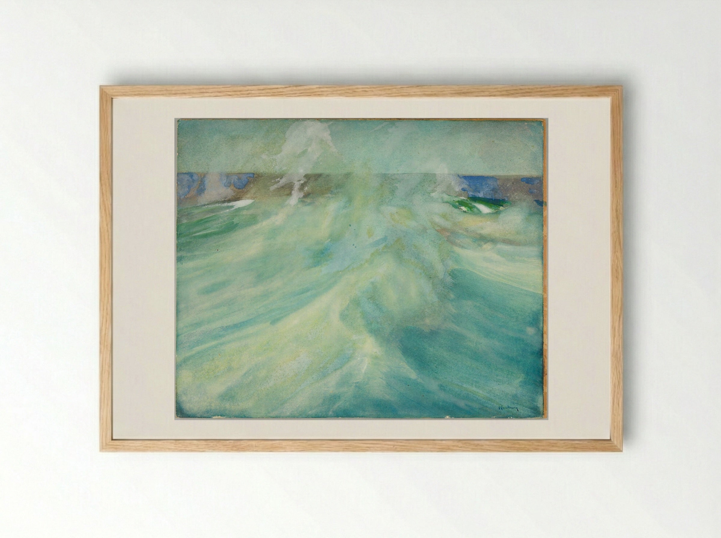 Breaking Wave - Charles Herbert Woodbury - Framed Print Wood