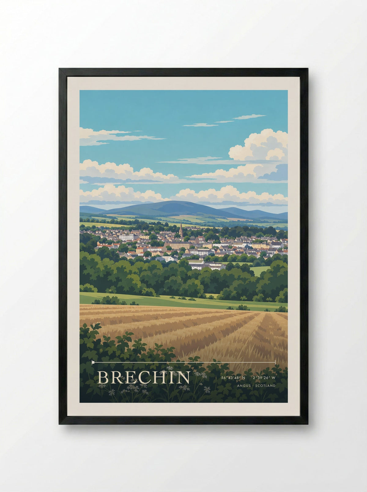 Brechin, Angus | Travel Poster - Framed Print Black