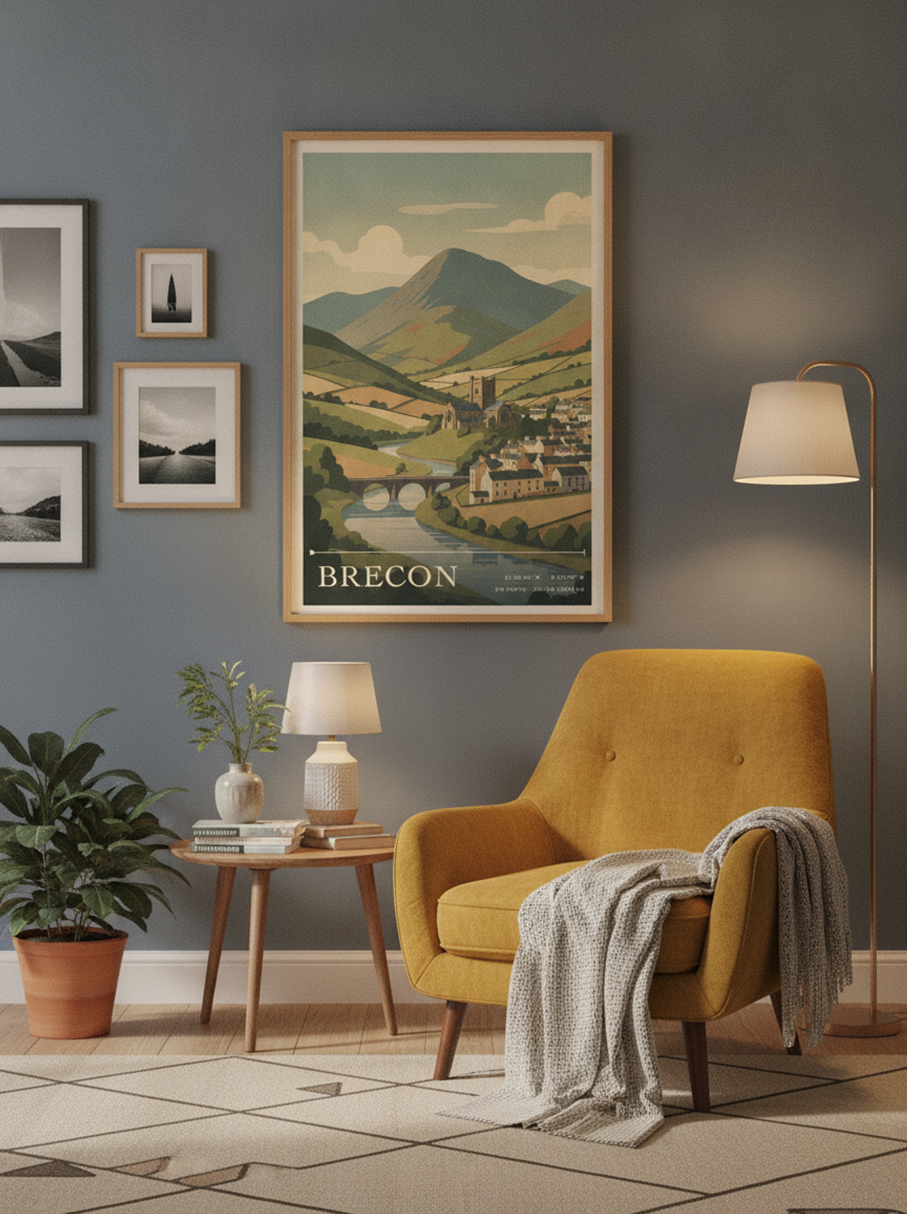 Brecon Sir Powys United Kingdom Travel Poster - Lifestyle