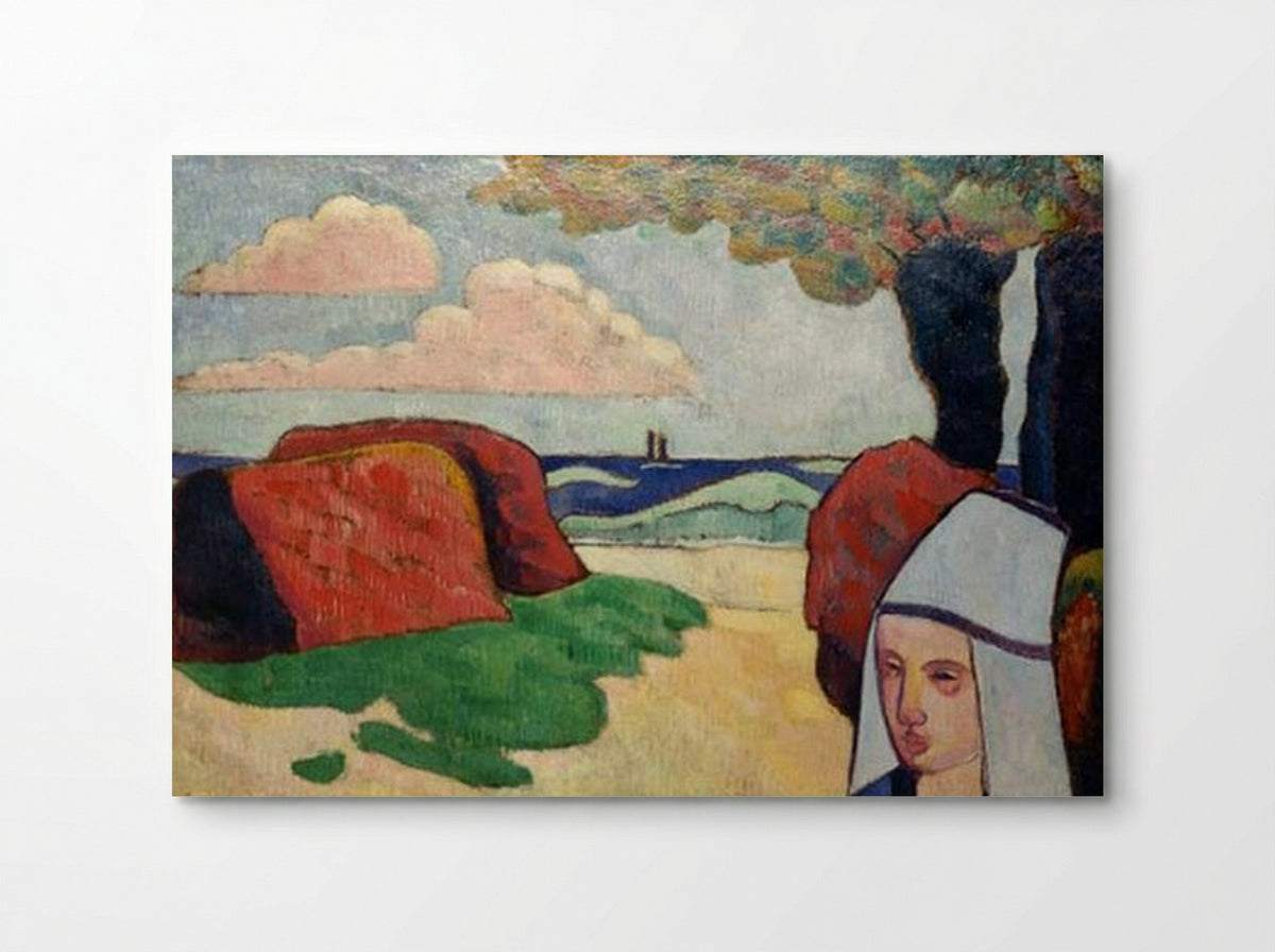 Breton Woman at Haystacks - Emile Bernard - Poster