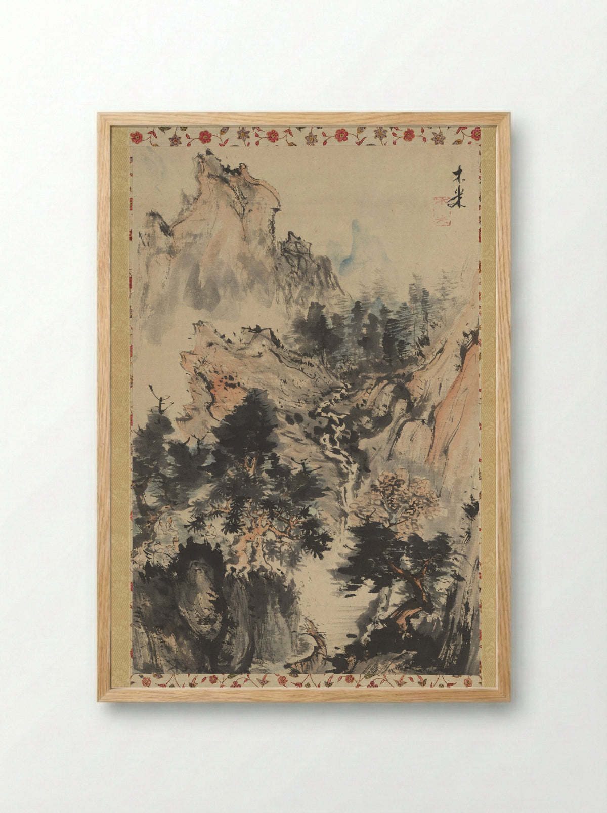 Brewing Tea in the Shade of Trees - Aoki Mokubei - Framed Print Wood