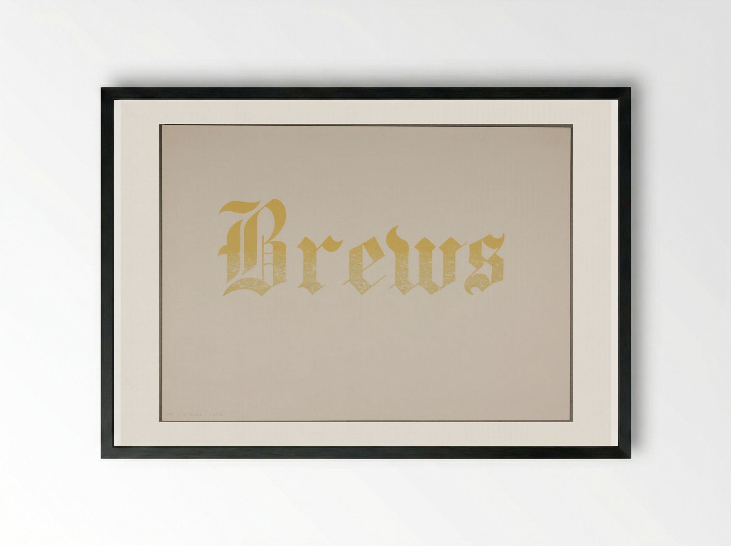 Brews - Edward Ruscha - Framed Print Black