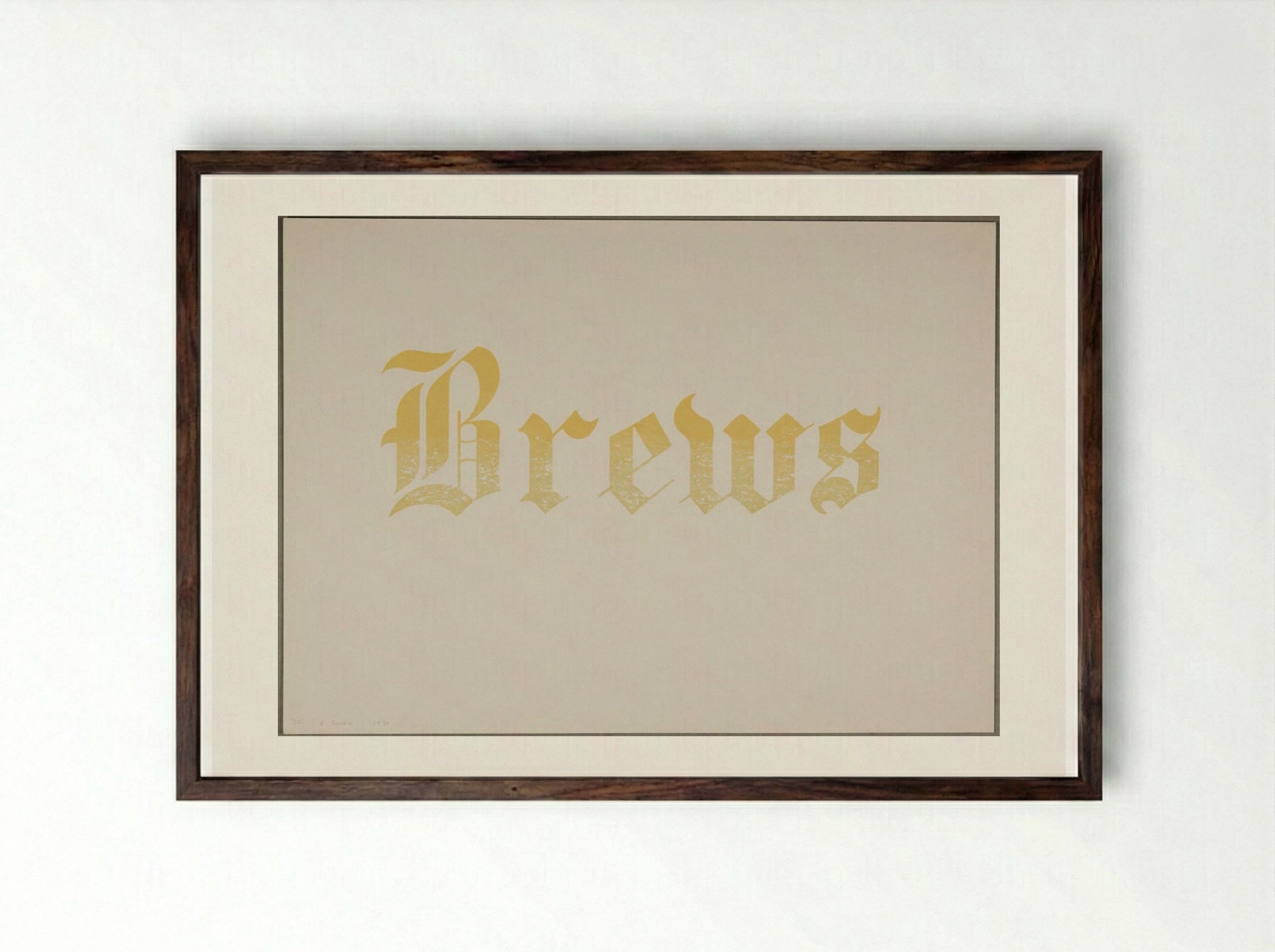 Brews - Edward Ruscha - Framed Print Dark Wood