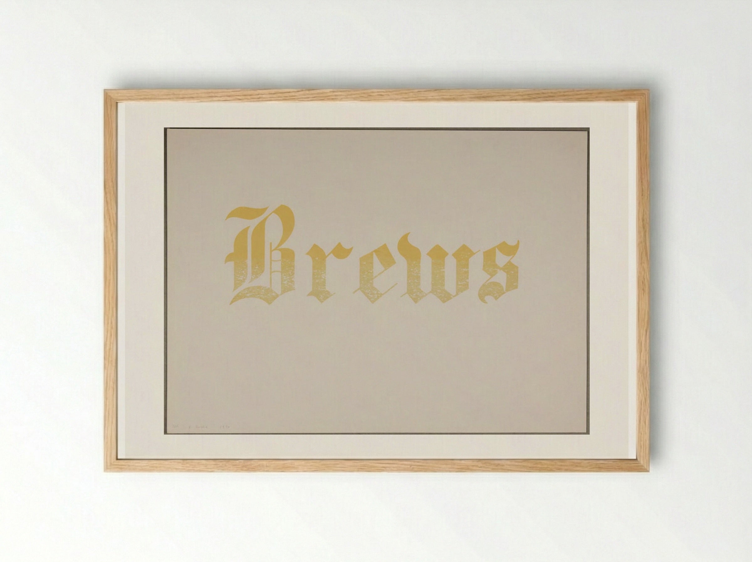 Brews - Edward Ruscha - Framed Print Wood