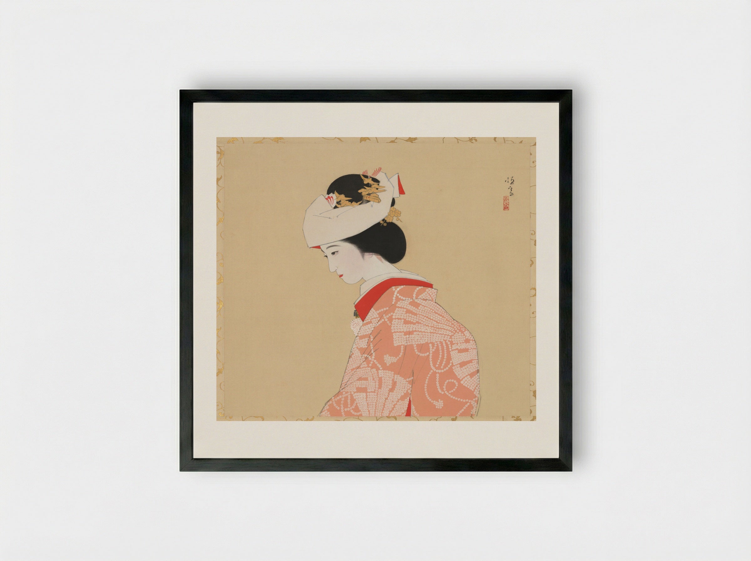 Bride - Kitano Tsunetomi - Framed Print Black